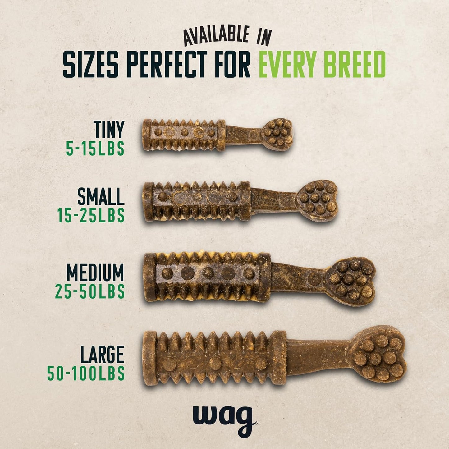 Amazon Brand - Wag Dental Dog Treats to Help Clean Teeth & Freshen Breath - Small, Unflavored, 2.25 pounds, 60 Count (Pack of 1)