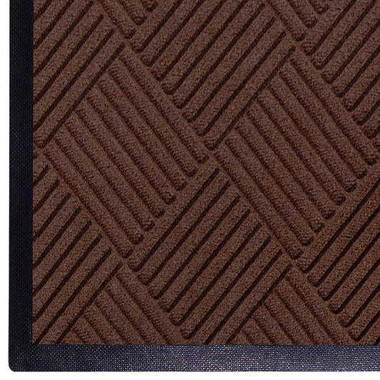 M+A Matting WaterHog Diamond | Commercial-Grade Entrance Mat with Rubber Border – Indoor/Outdoor, Quick Drying, Stain Resistant Door Mat (Dark Brown, 6' x 8')