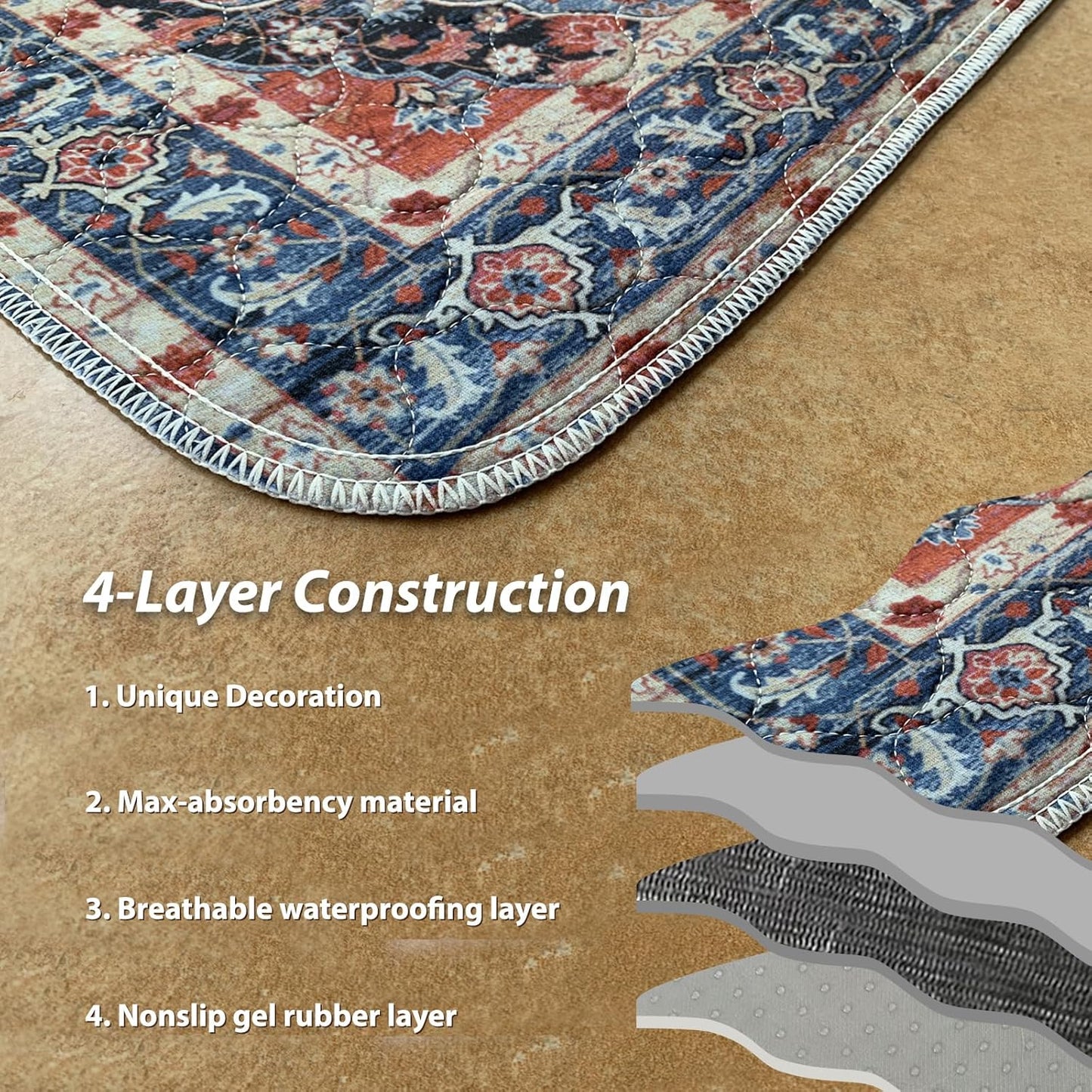 nunubaby Washable Pee Pads for Dogs, Stylish, Non-Slip and Leak-Proof Pee Pads. Reusable Potty Pads for Dogs for Crates and Floors.(Red/Floral, 31" x36")