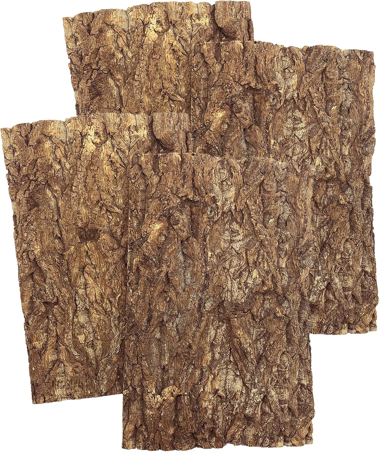 Tfwadmx 4Pcs Cork Tile Terrarium Background 15.7"x11.8" Reptile Bark Backdrop Wall Decor 3D Bearded Dragon Tank Climbing Mat Decoration for Gecko Lizard Tortoise Chameleon