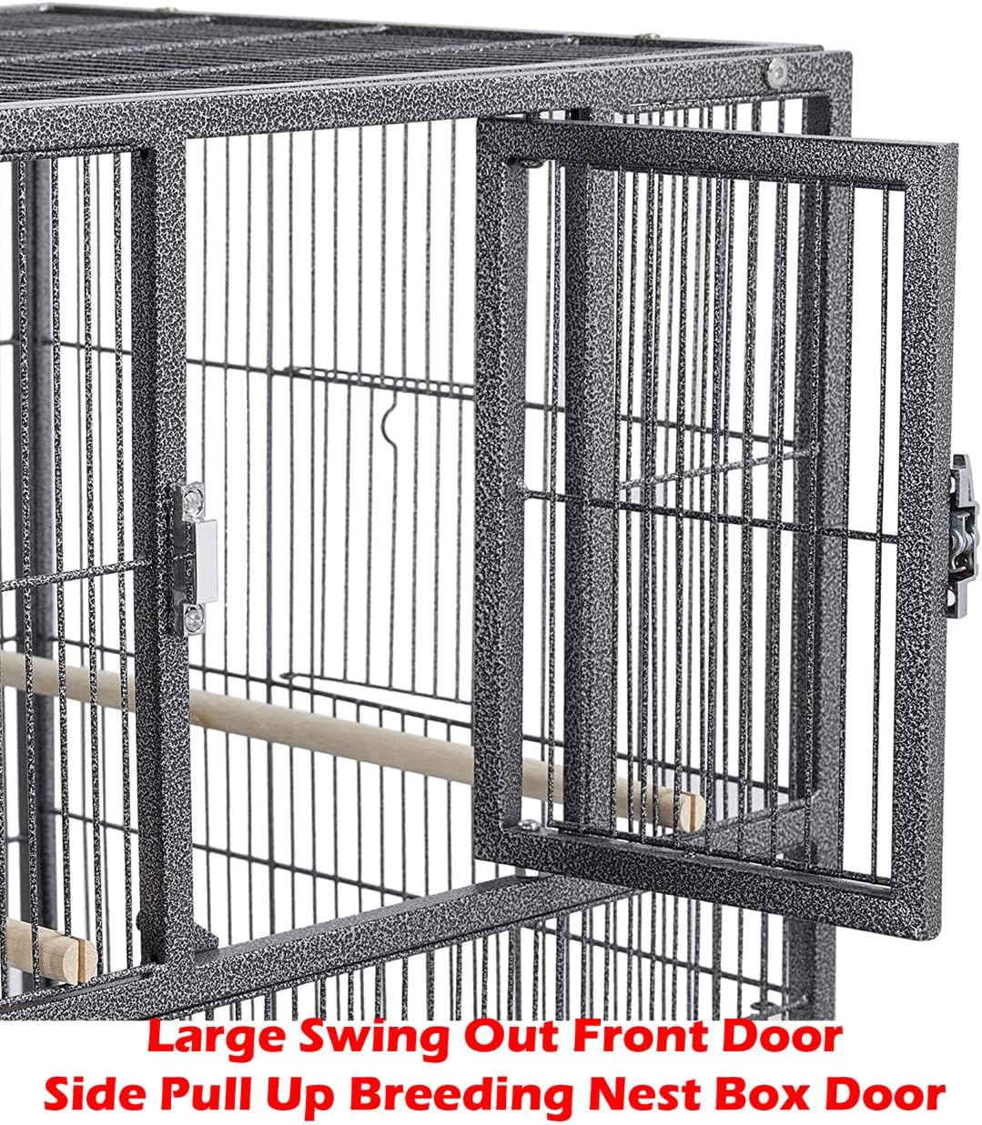 42" Stackable Center Divided Breeder Breeding Bird Flight Double Rolling Cage for Aviaries Canaries Cockatiels Lovebirds Finches Budgies Small Parrots