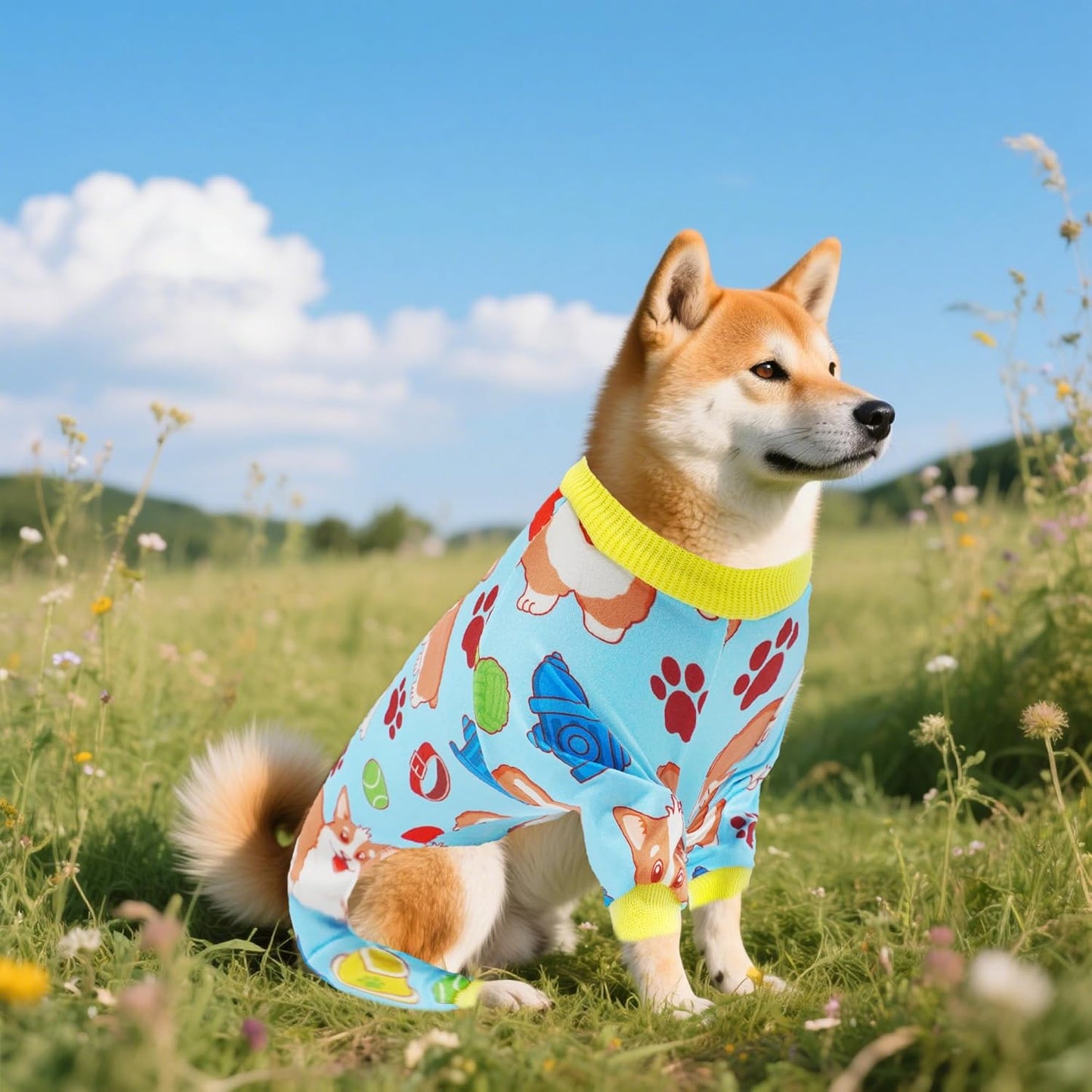 2PCS Dog Pajamas for Extral Small Xs Sized Doggie Pjs Clothes Puppy Onesies Outfits Pet Jammies Boy Girl Male Female Apparel Soft Breathable Paw Bone XS