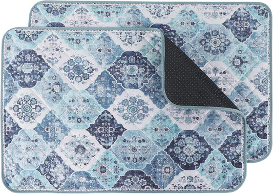 IEUUMLER Washable Pee Pads for Dogs, 2 Pack Reusable Pee Pads for Dogs Non-Slip Grip, Super Absorbent Waterproof Puppy Pads for Potty Training, Playpen, Crate, Whelping Box EU011 (Blue,24" x 18")