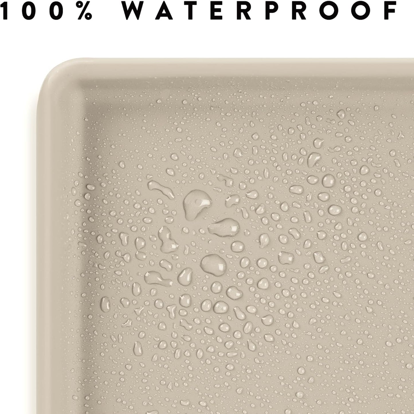 CatGuru Cat Food Mat, Small & Large Pet Feedingd Mat, 100% Waterproof Cat Mats for Food and Water, Silicone Mats for Pet Bowls, Non-Slip Placemat for Water Bowl or Fountain (Large, Sand)