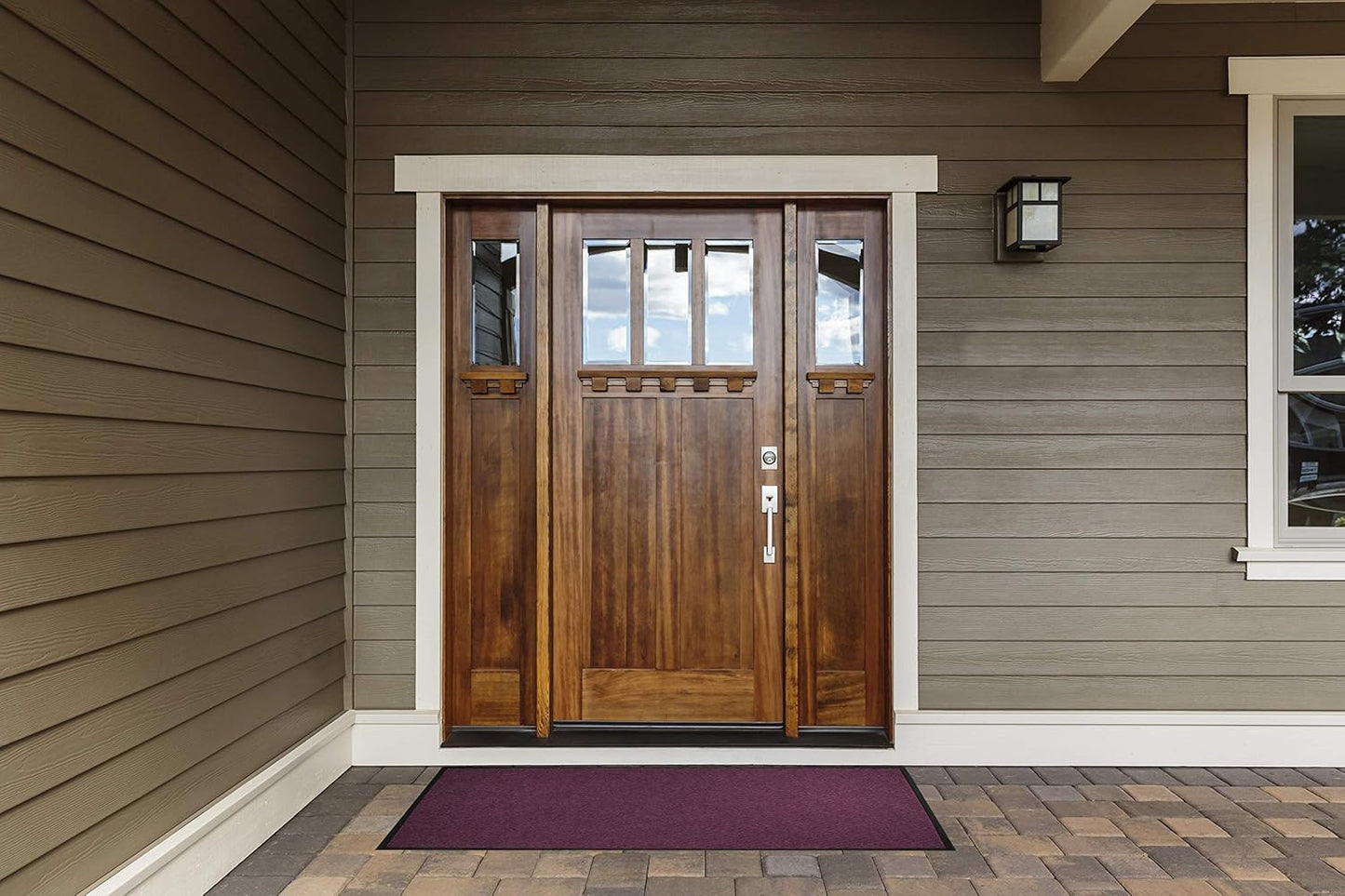 M+A Matting WaterHog Diamond | Commercial-Grade Entrance Mat with Rubber Border – Indoor/Outdoor, Quick Drying, Stain Resistant Door Mat (Evergreen, 4' x 8')