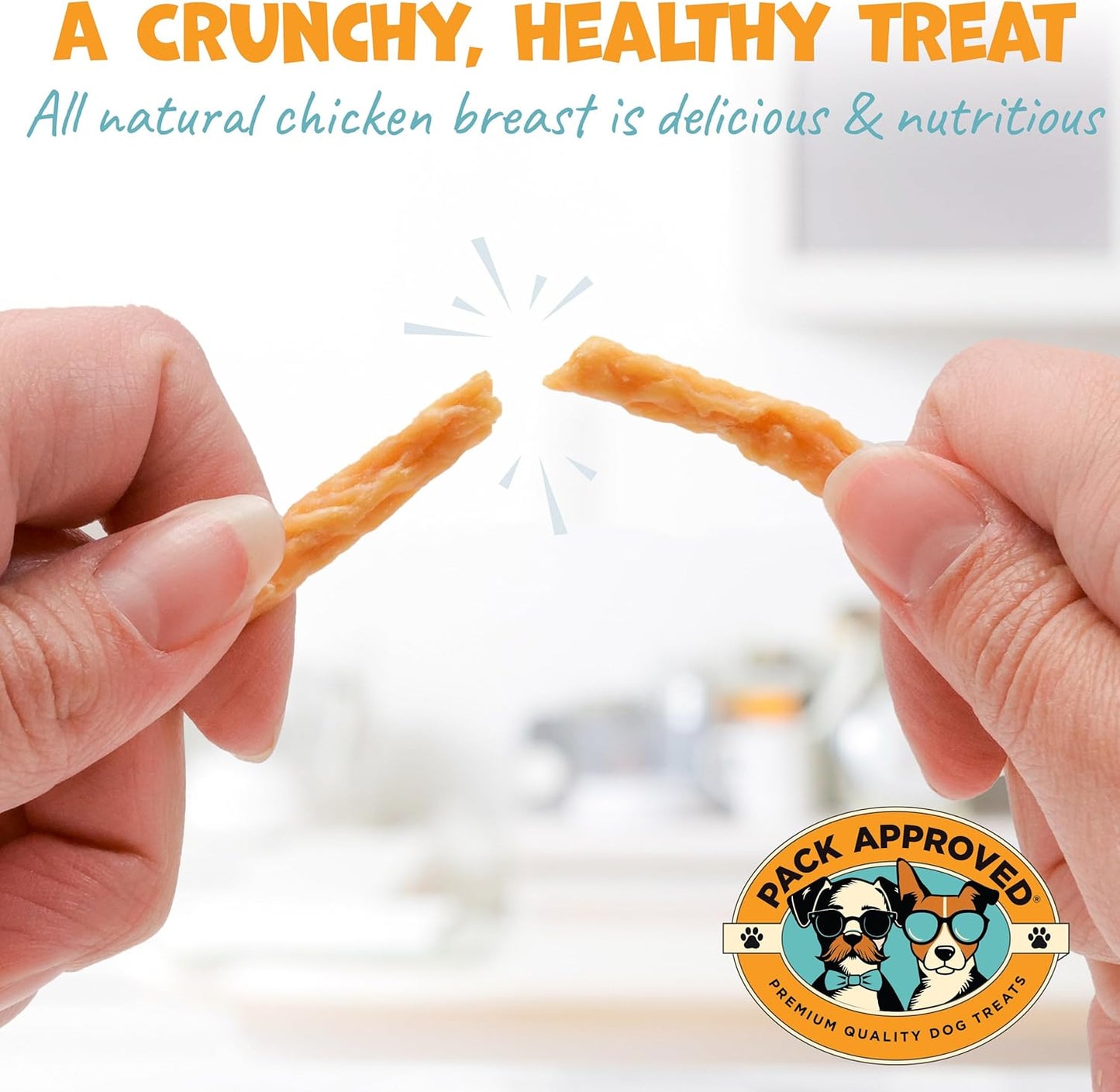 Chicken Sticks for Dogs - Dehydrated Chicken Jerky Treats. Single Ingredient Made and Sourced in America - High Protein, Low Fat - Crunchy Treat Sticks - 6.2oz