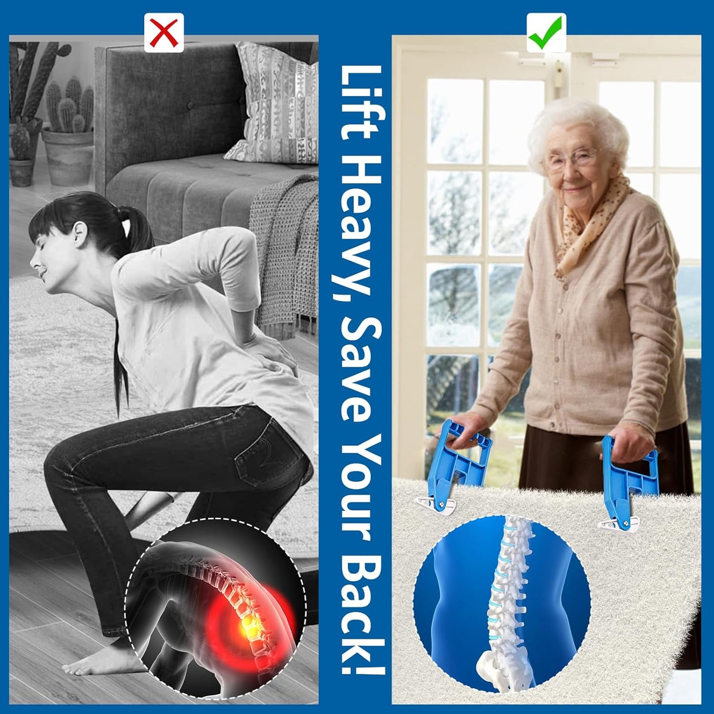 Mat Movers Tool, 2 Pcs Mat Grippers for Horse Stall Mat for Livestock, Thick Rubber Mat for Floor, Gym Floor Mat, Trailer Mat, Heavy Duty Stall Mat Handlers, Effortless Mat Puller for Tack Room, Barn