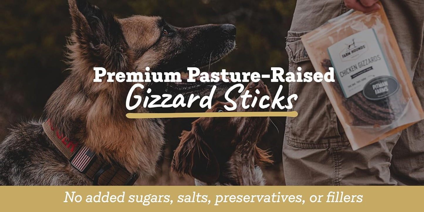 Farm Hounds - Duck Gizzards - Premium Natural Jerky for Dogs - 100% Humanely Raised Duck - Break-to-Size - Great for Training & Treats - No Added Fillers - Made in USA - 4oz - 2 Pack