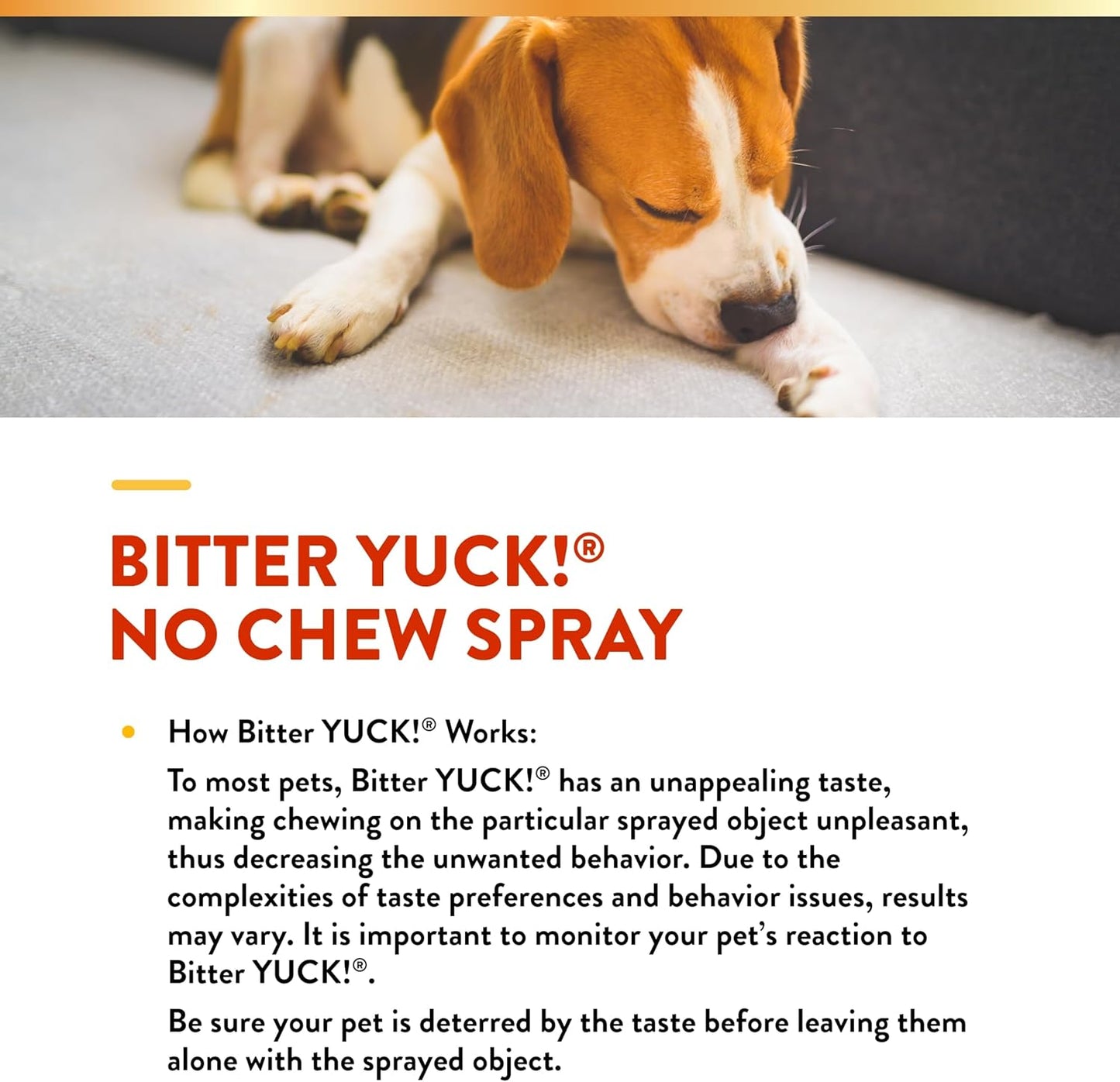 NaturVet Bitter Yuck! No Chew Spray for Dogs, Cats, and Horses Pet Training Spray, Liquid, Made in The USA, 16 Ounce