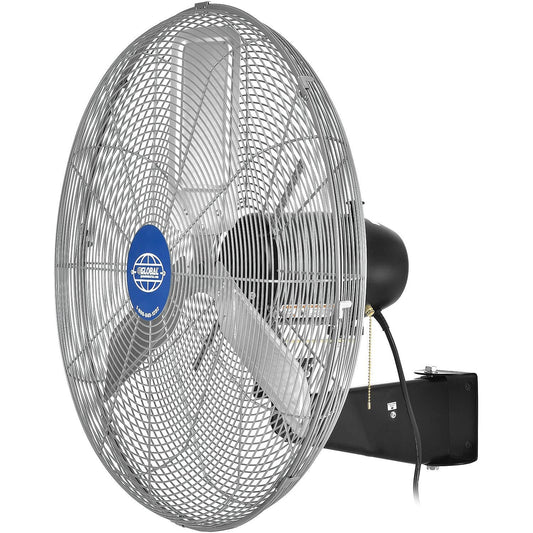 Global Industrial Deluxe Oscillating Wall Mount Fan, 24" Diameter, 1/2HP, 8,650CFM