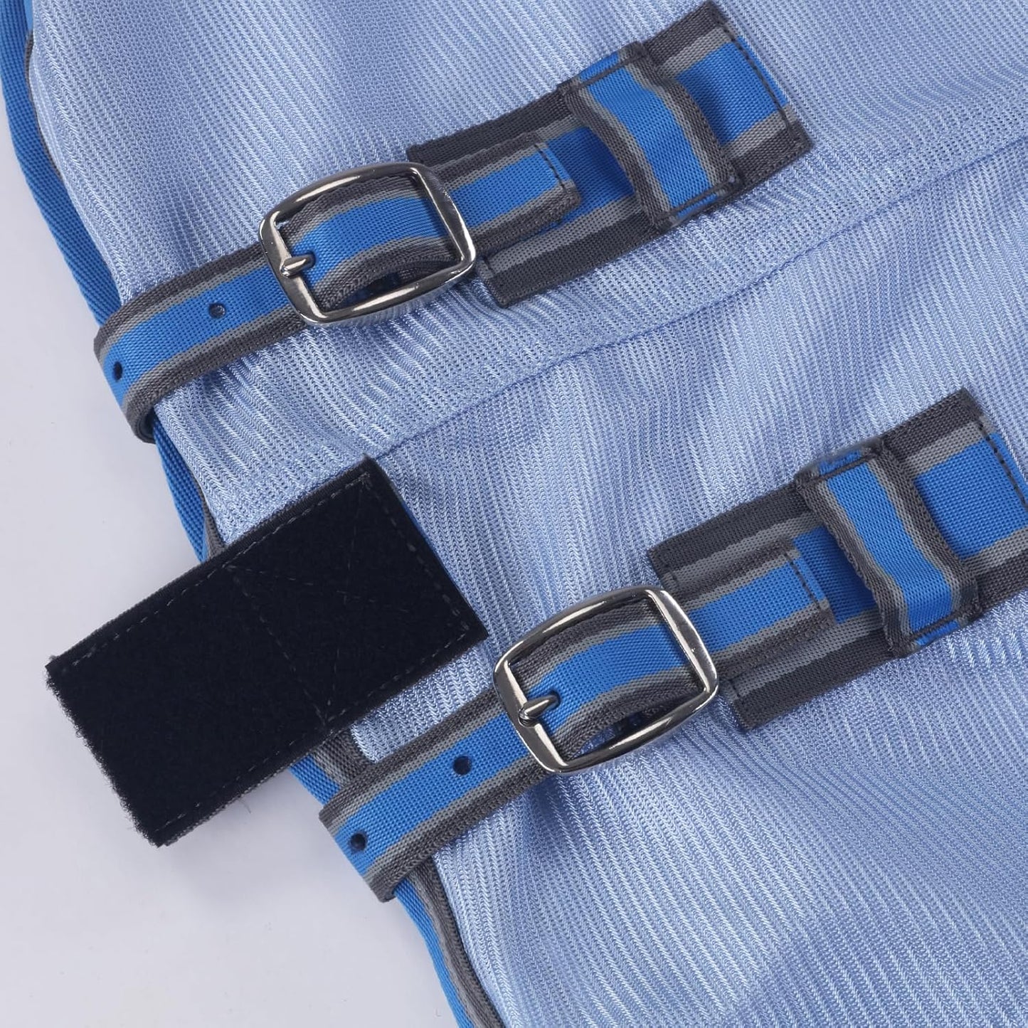 Horse Fly Sheet, Standard Neck Comfy Mesh Fly Sheet for Horses, Equine Summer Sheets UV-Protective Lightblue 75