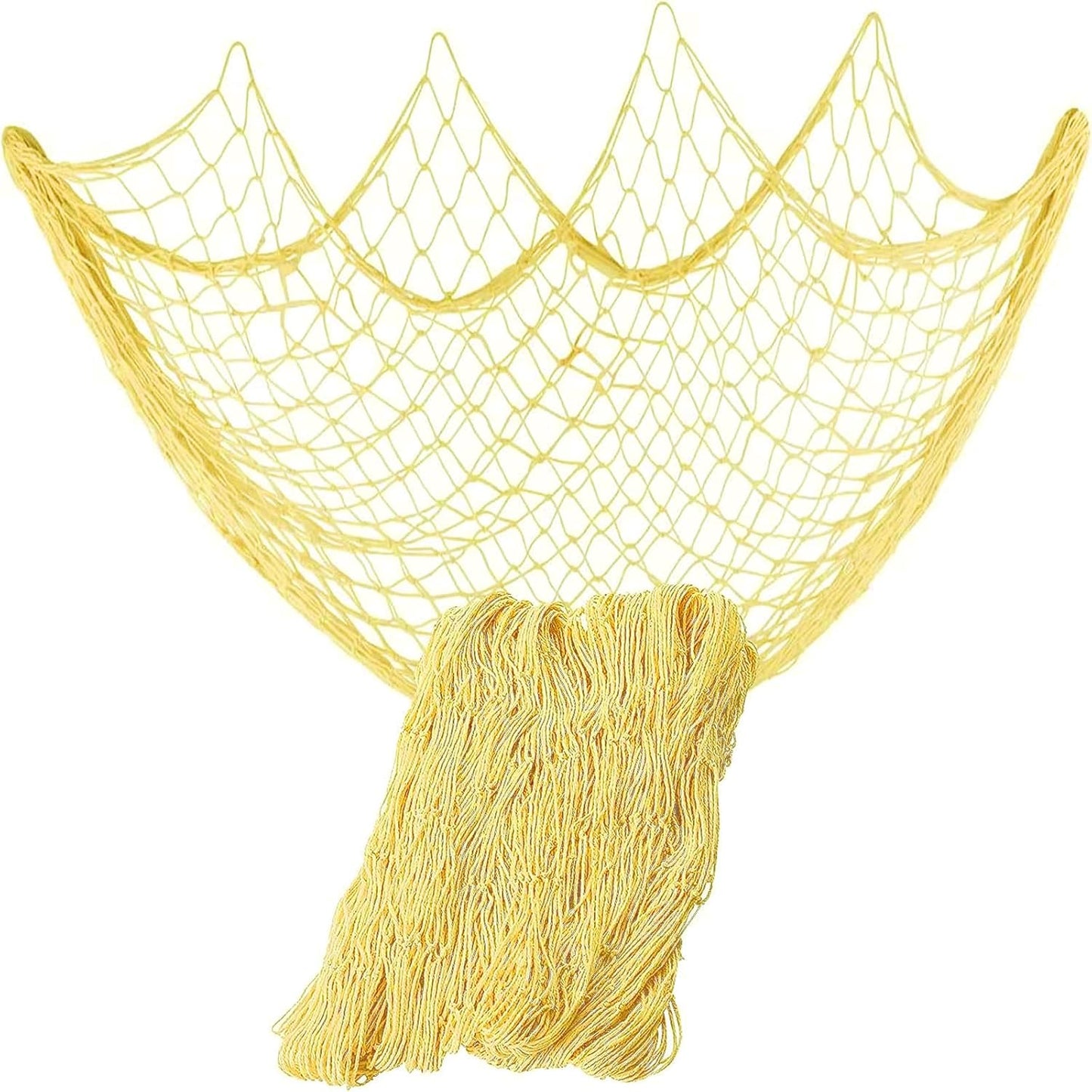 Rosoz Nature Fish Net Wall Decoration with Shells, Ocean Themed Wall Hangings Fishing Net Party Decor for Pirate Party,Wedding,Photographing Decoration