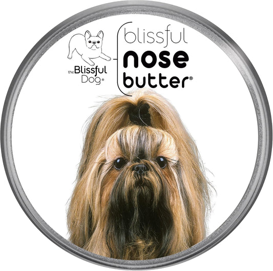 The Blissful Dog Shih Tzu Nose Butter for Dry, Cracked Skin, Lick-Safe Dog Nose Balm with Moisturizing Shea Butter, Almond, Olive, and Essential Oils, Pet Supplies, Uncented, 4 oz.