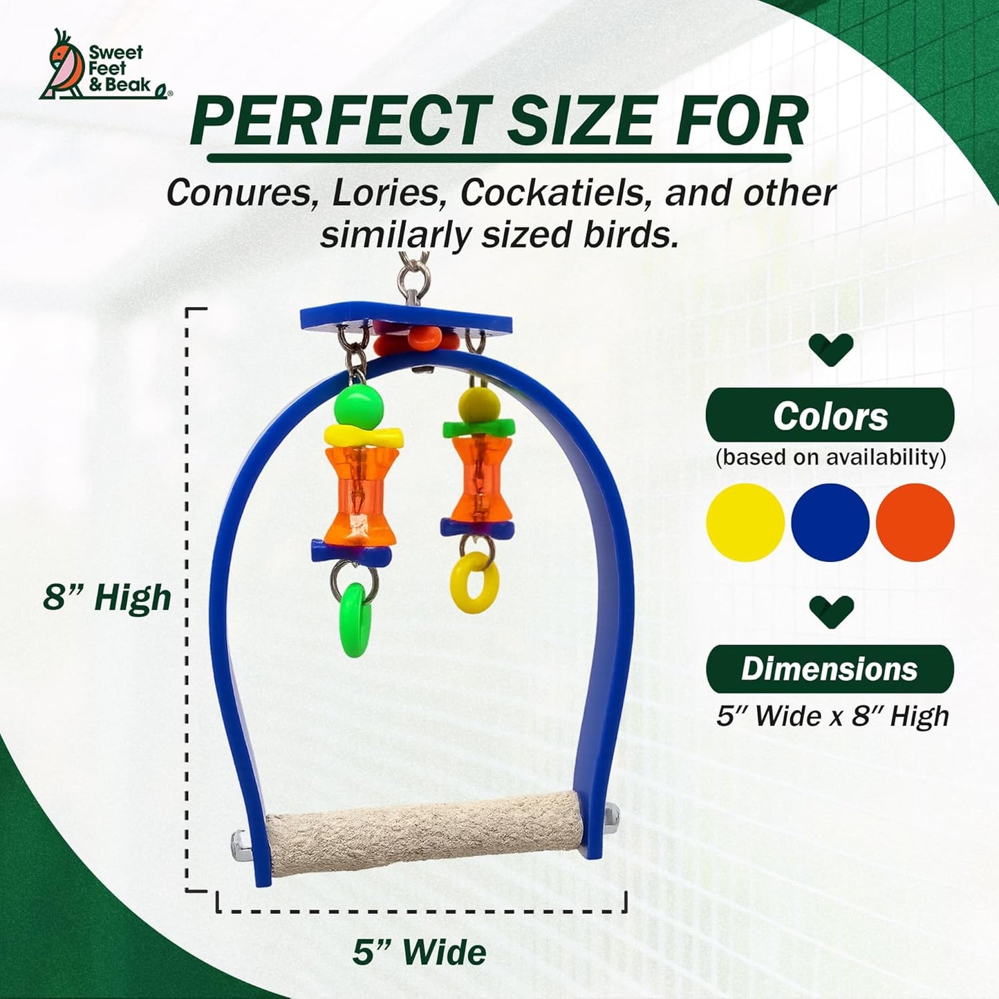 Small Whirly Bird - Perfect Cage Toy Stimulates Visual and Physical Activity - Safe, Non-Toxic, Cage Accessories for Small Birds