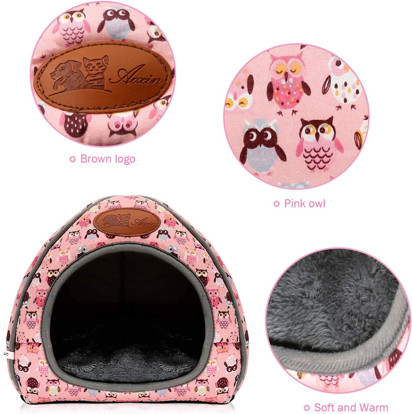 BWOGUE Guinea Pig House Bed Cozy Hamster Cave Large Hideout for Dwarf Rabbits Hedgehog Bearded Dragon Winter Nest Hamster Cage Accessories