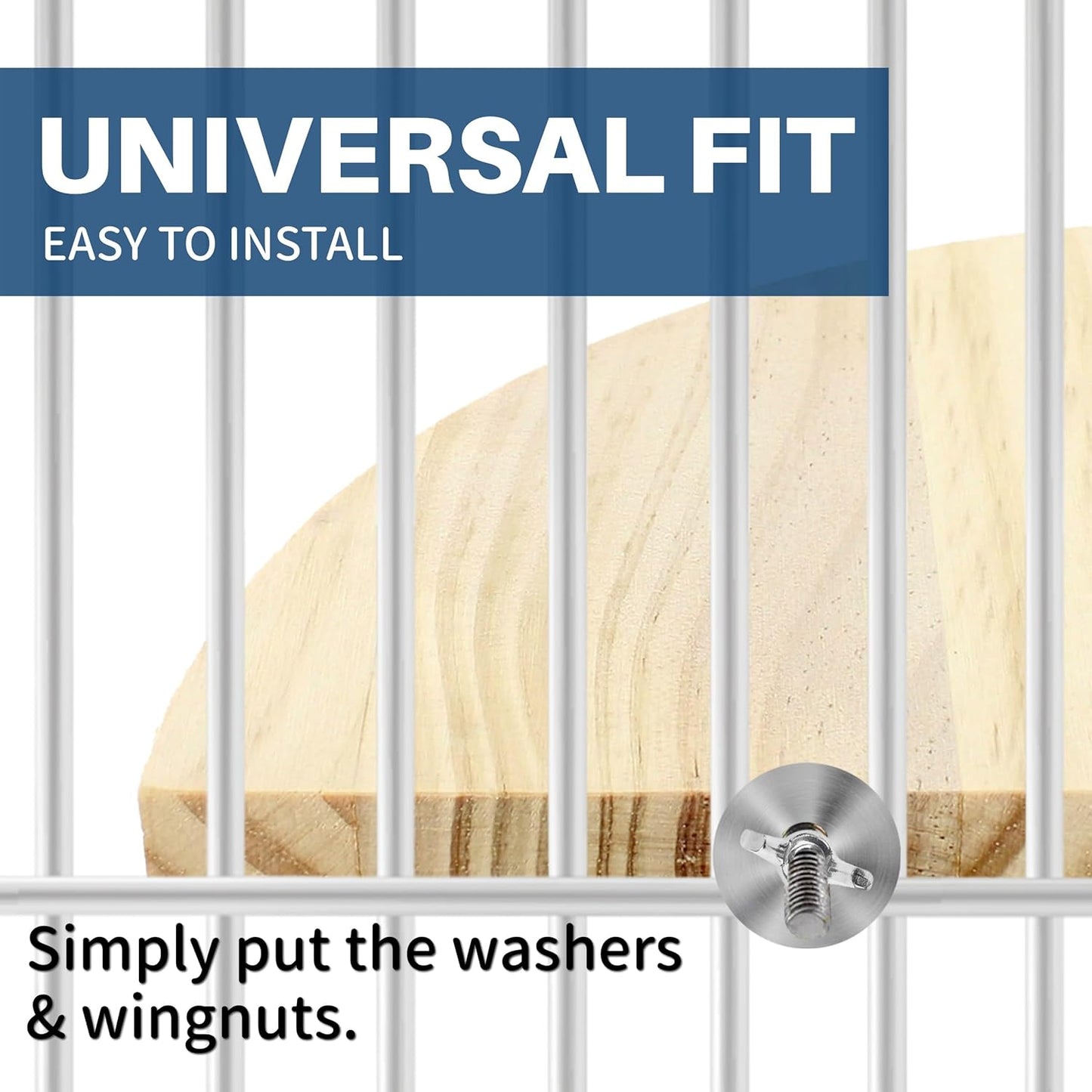 Bird Perch Corner Stand for Bird Cage Corner Platform Wood Bird Perches Corner Shelf Rest for Birds Parrots Cockatiels and Other Animal Pet Cages (Wood, Flat - Small)