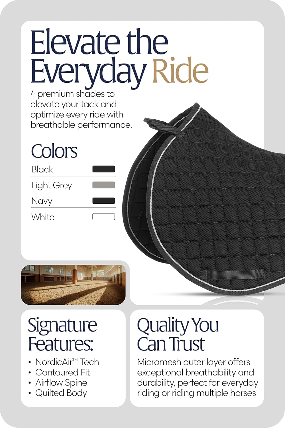 Equinavia Svalbard NordicAir™ Tech All Purpose Saddle Pad | Breathable Micromesh | Contoured Shape