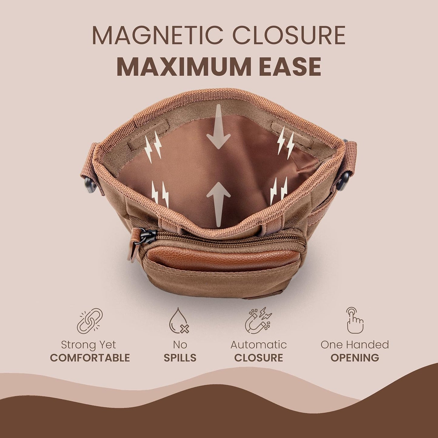 BEAU&FUR Dog Treat Pouch with Clicker for Training - Hands-Free Dog Treat Bag with Magnetic Closure, Built-in Poop Bag Holder Pocket