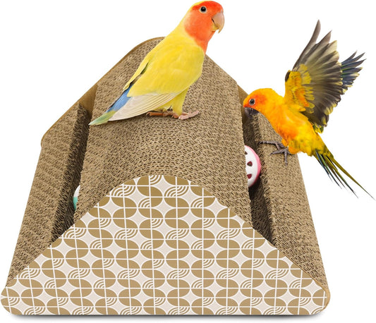 OSWINMART Parrot Cardboard Toy with Jingle Ball