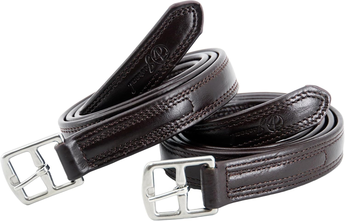 Jeereal Non-Stretch Stability English Stirrup Leathers with Strong Nylon Core for Equestrian Riding