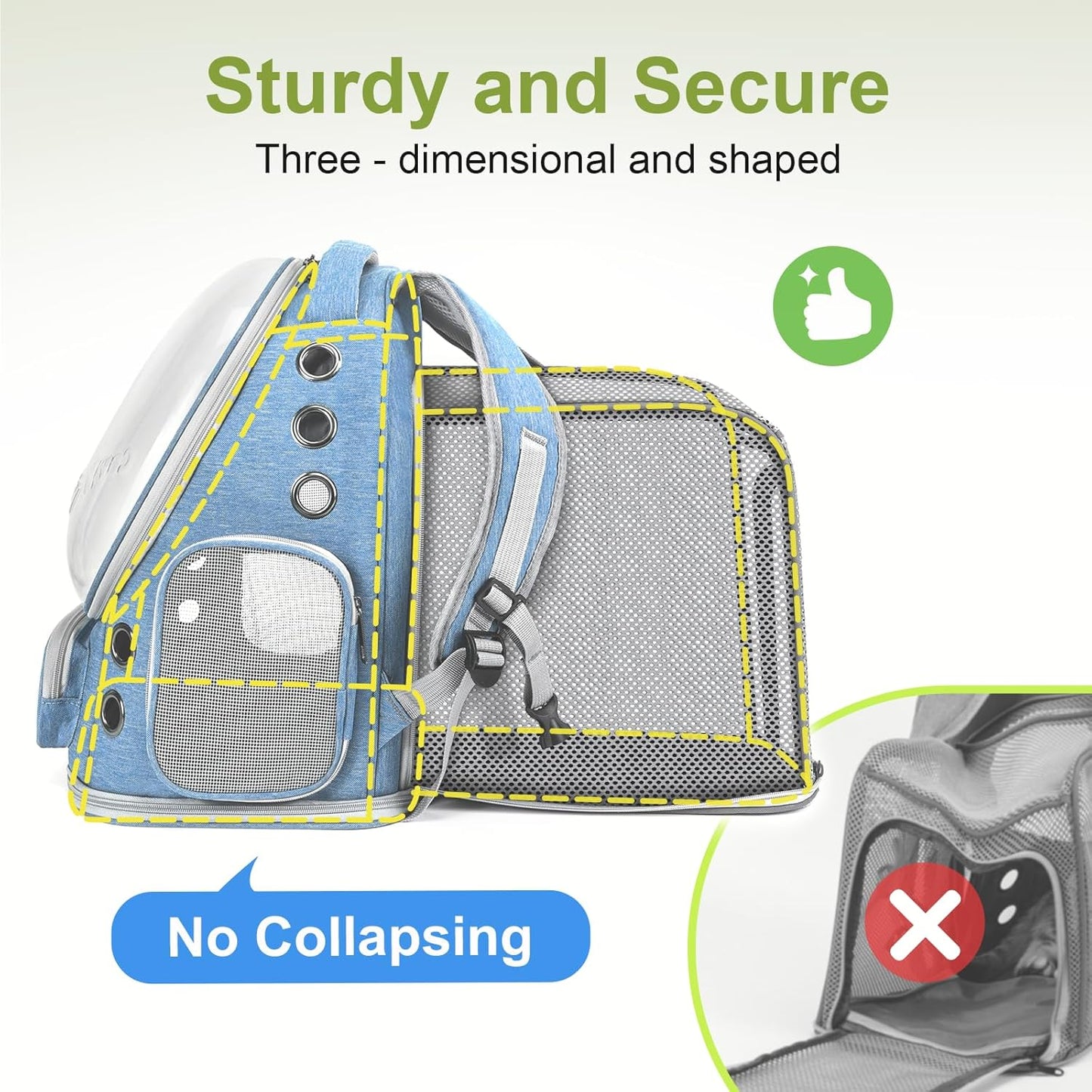 Expandable Cat Backpack,Cat Bubble Backpack Carrier for Carrying Cats, Pets and Small Dogs,Airline-Approved,Designed for Travel, Hiking, Walking,Car （Blue