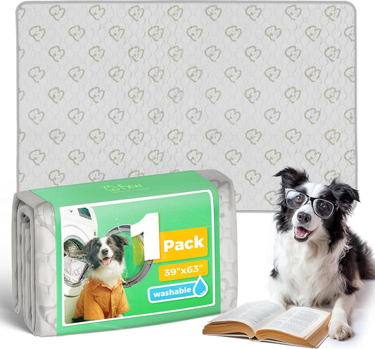 FXW Washable Pee Pads for Dogs, Puppy Pads with Super Absorbent, Specifically Designed for FXW Rollick/Homeplus 24inch 6 Panels Dog Playpen, 63" × 39" Rectangle, Khaki, 1 Pack