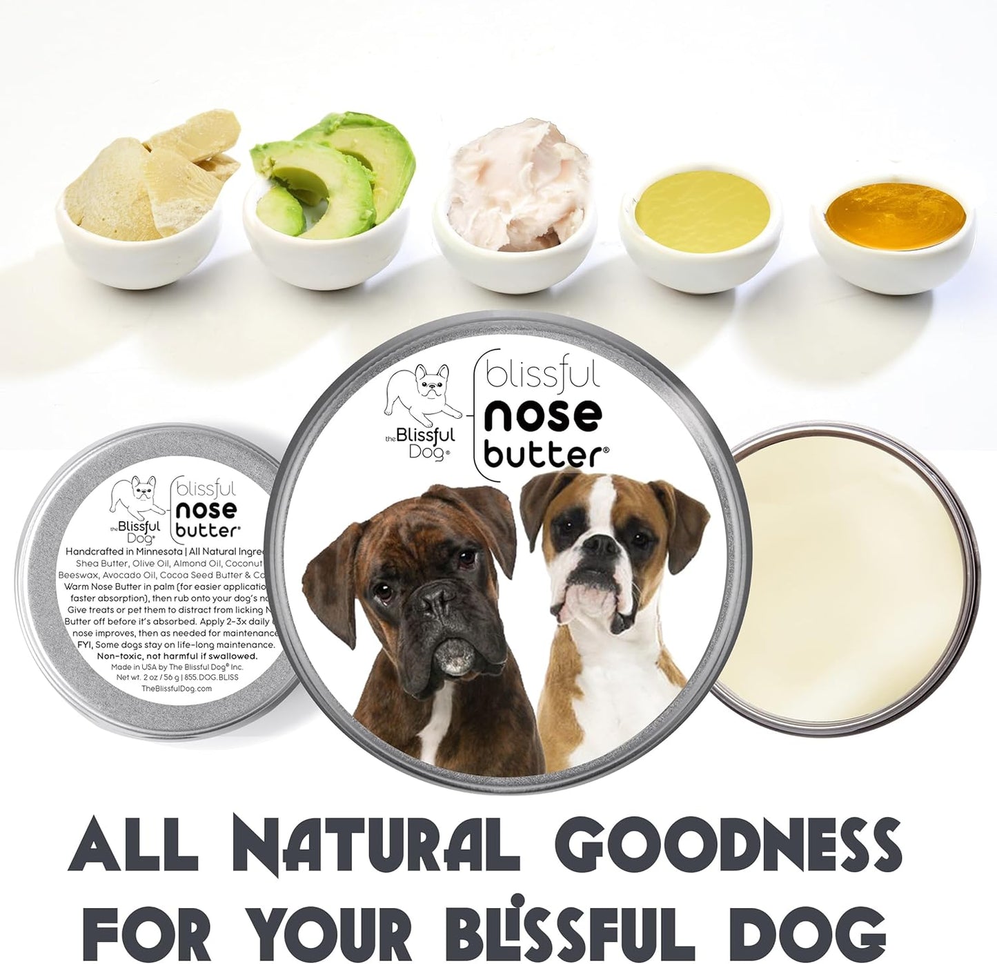 The Blissful Dog Boxer Duo Unscented Nose Butter, 16oz