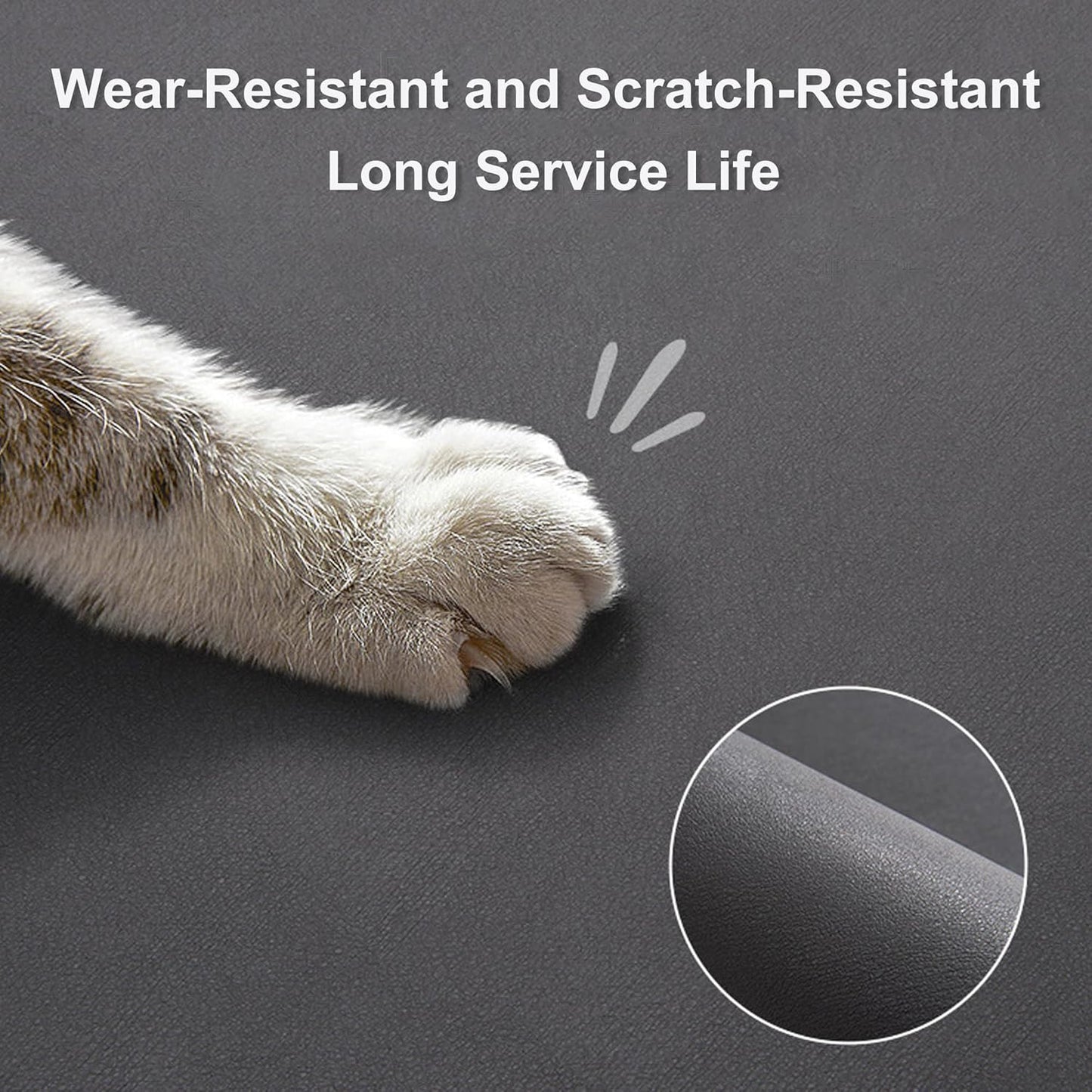 YCT Cat Food Mat for Pet Dogs - Non-Slip Super Absorbent, with Multiple Cat Heads Logo, 18.1 x 11.8 Inches, Black