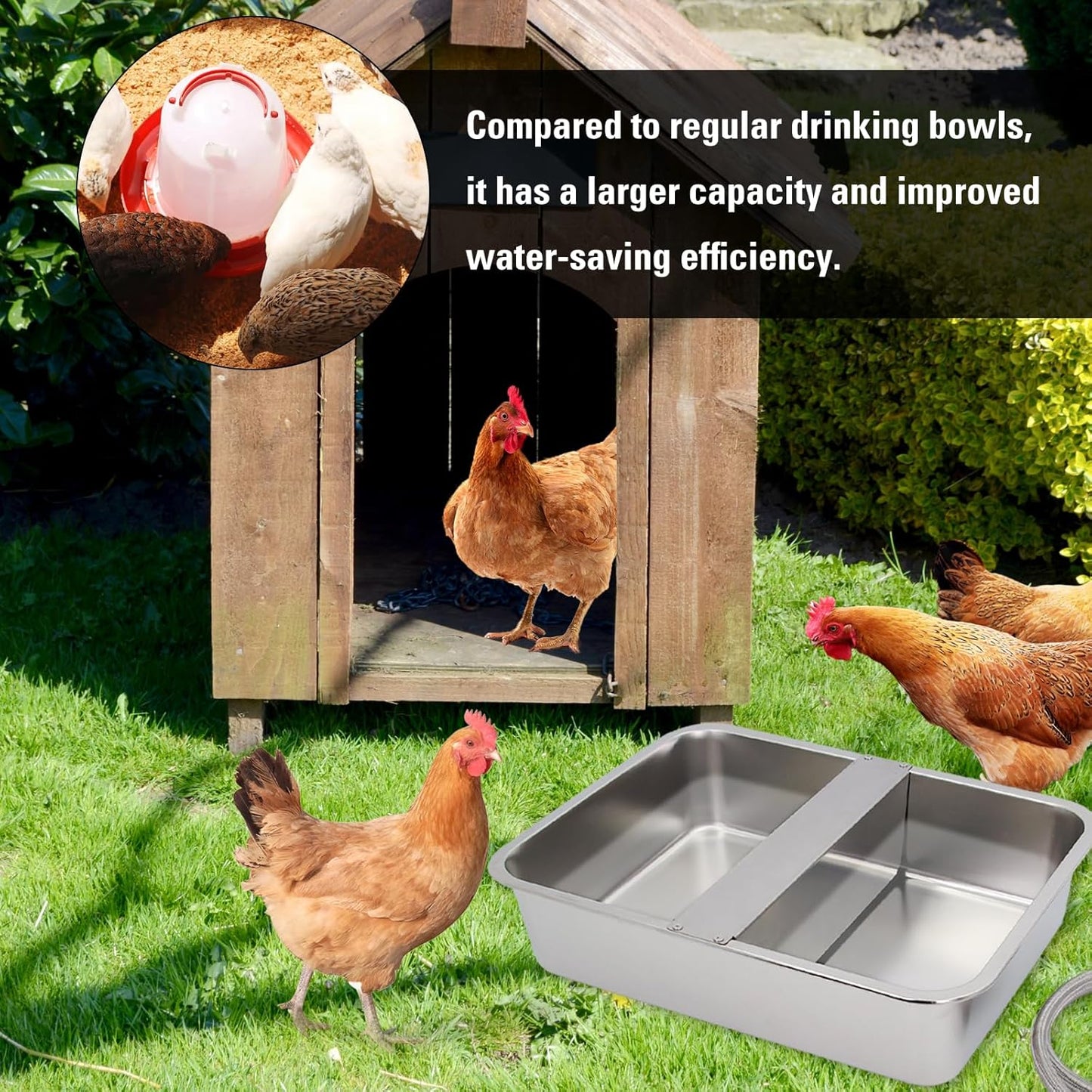 4Gal Automatic Water Bowl Dispenser for Dogs,Pig Waterer,Outdoor Automatic Dog Water Bowl,Stianless Steel Auto Fill Livestock Water Trough with Float Valve for Chicken,Horse,Calf,Dog,Goat