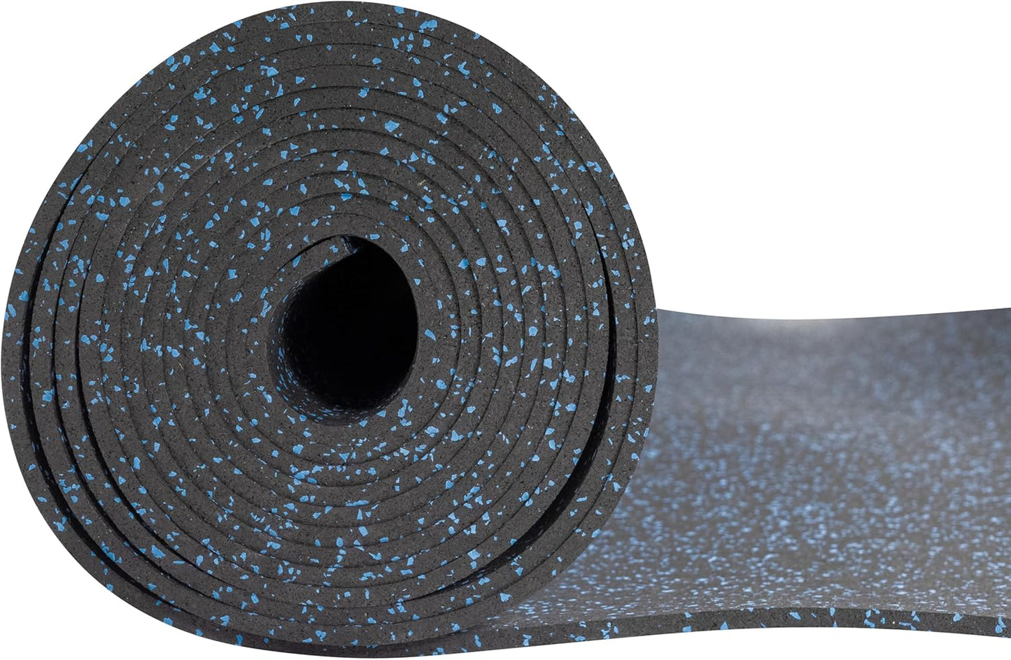 Playsafer Genaflex Rubber Gym Floor Mat, Heavy Duty Commercial Protective Gym Flooring Roll - 8mm Thick (10% Blue, 4' X 15')