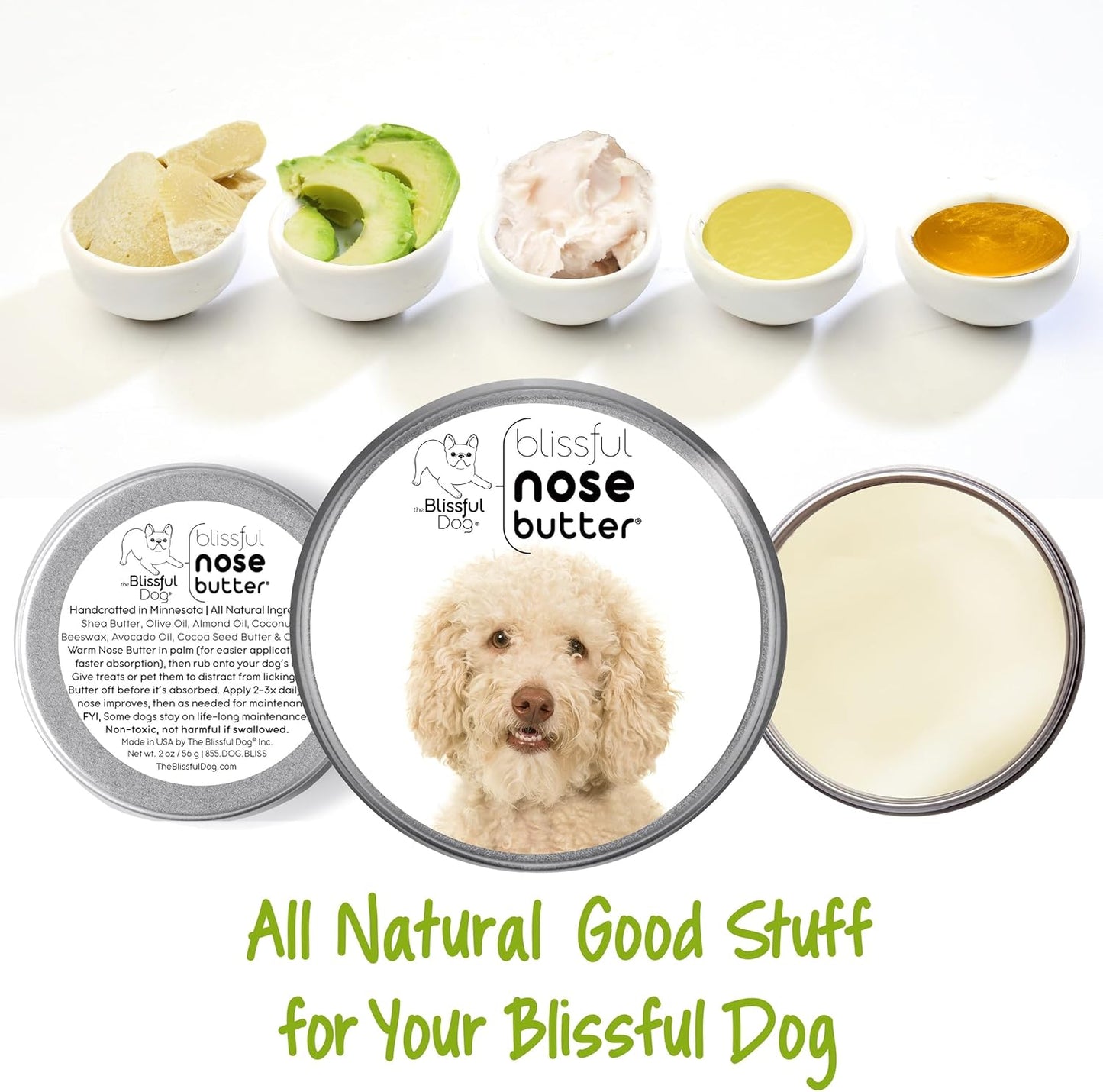 The Blissful Dog Goldendoodle Unscented Nose Butter, 4-Ounce