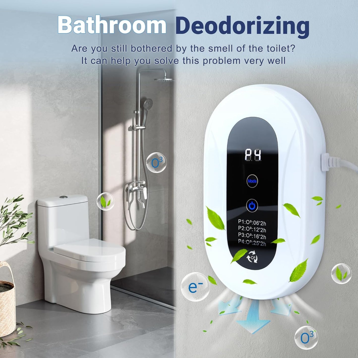 Home Air Purifier for 99% Strong Odor Pets Pooph Cat Litter Deodorizer Plug in Ionizers Air Freshener for Pets Litter Box Bathroom Kitchen Toilet Shoe Cabinet(1)