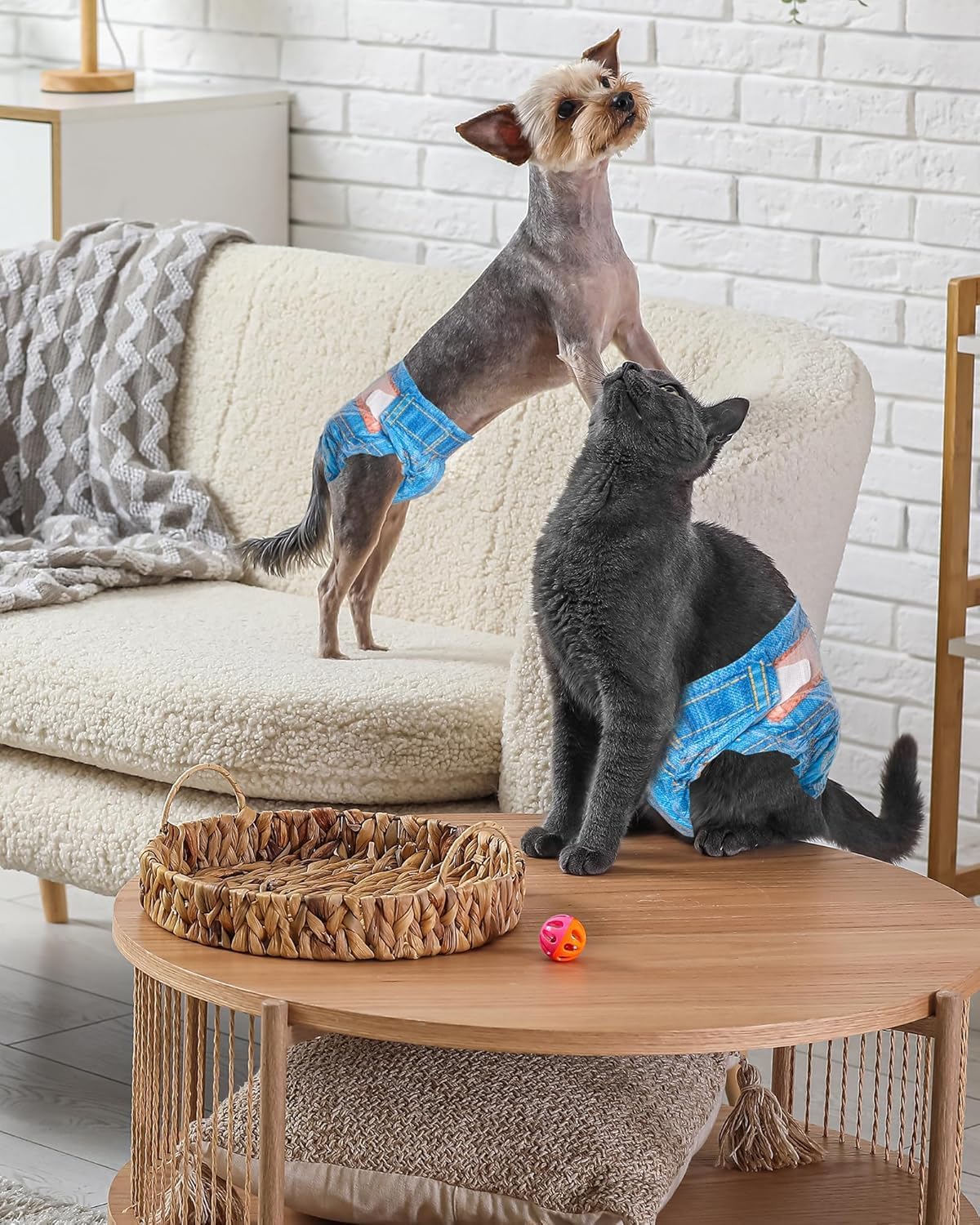 Pet Soft Dog Diapers Female, Disposable Dog Diapers, Cat Diaper for Female Cats, Puppy Diaper 48pcs Medium