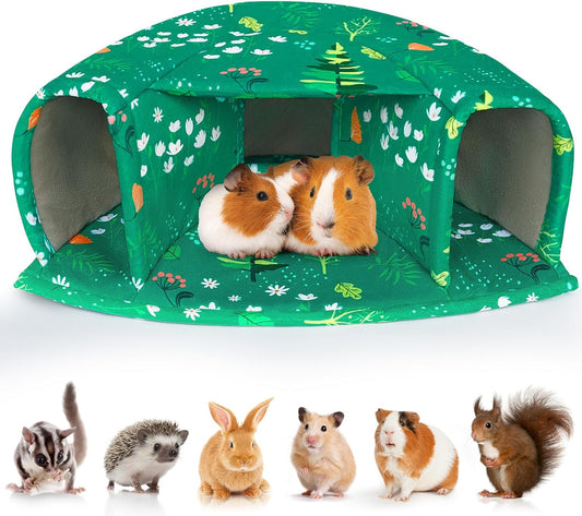 Unicorn Catcher Guinea Pig Hideout - Large Cozy Bed, Warm House, Washable Tunnel Accessories for Small Pets: Hamster, Chinchilla, Bunny