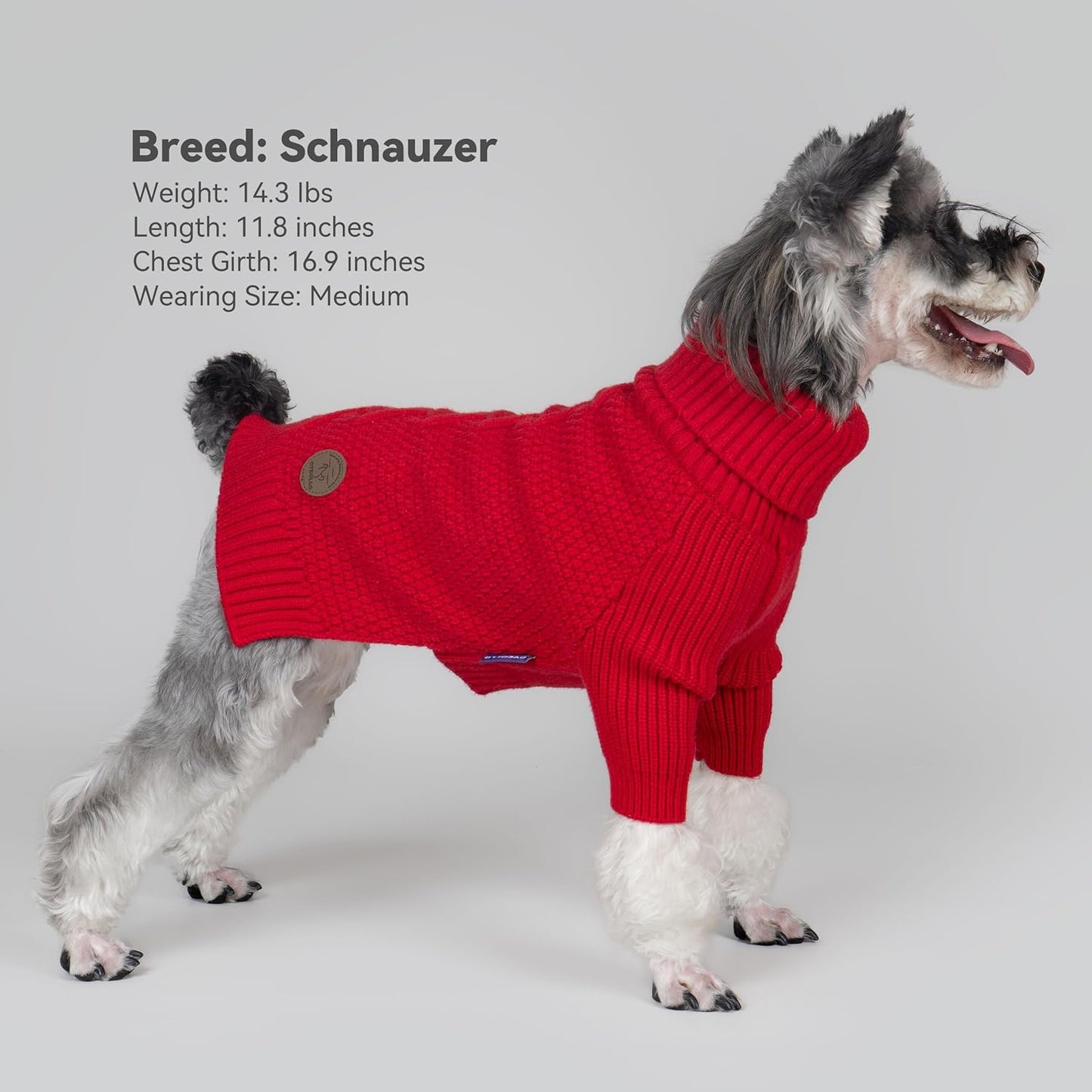 cyeollo 2XL Dog Sweater, Warm Stretchy Sweaters for Large Dogs Girl, Pullover Knitted Thermal Winter Big Dog Clothes with Sleeves, Turtleneck Pet Beagle Border Collie Apparel, Red XXL