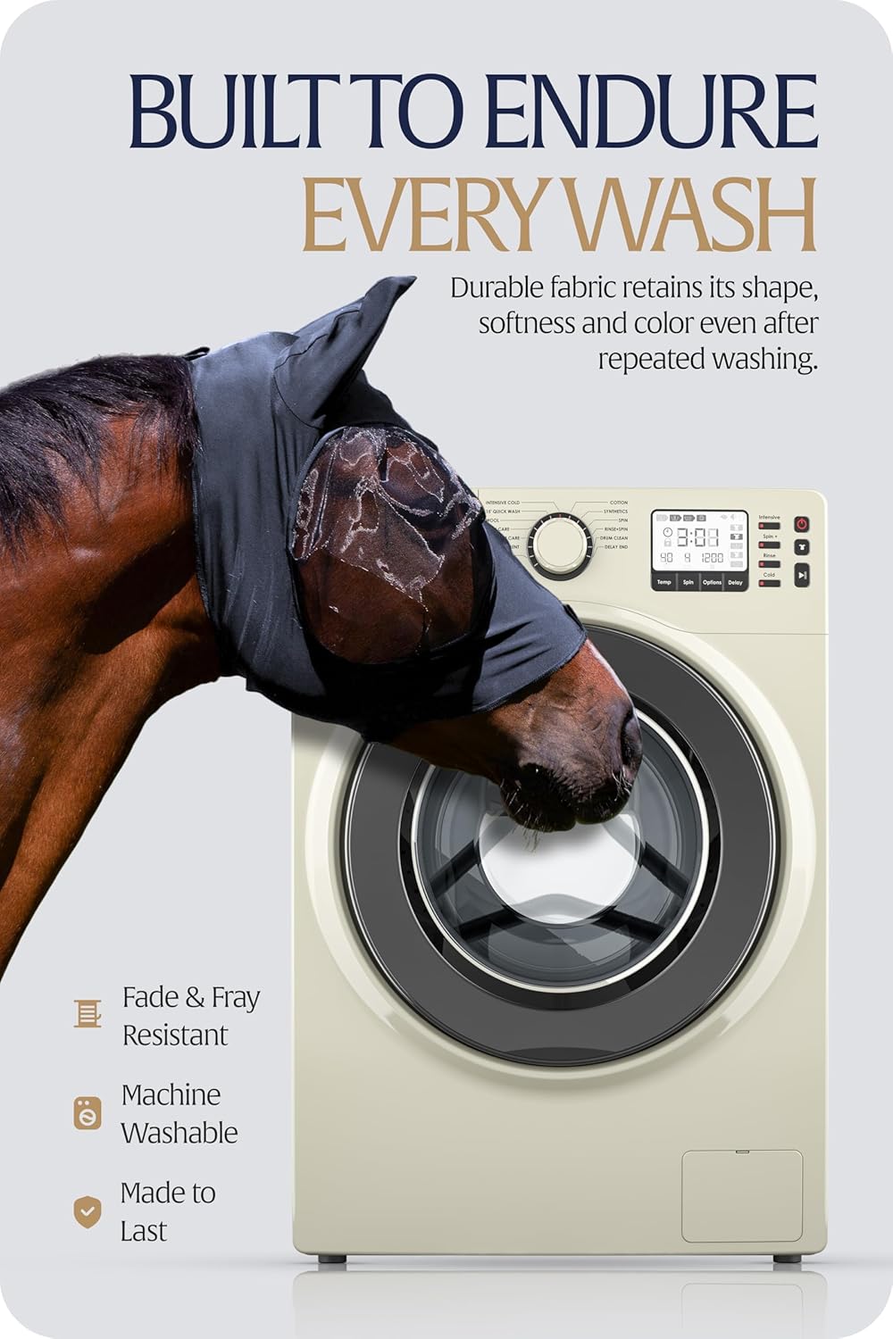 Equinavia Bug Out Fly Mask | Against Flies, Insects, UV Rays - Carbon Grey - Pony