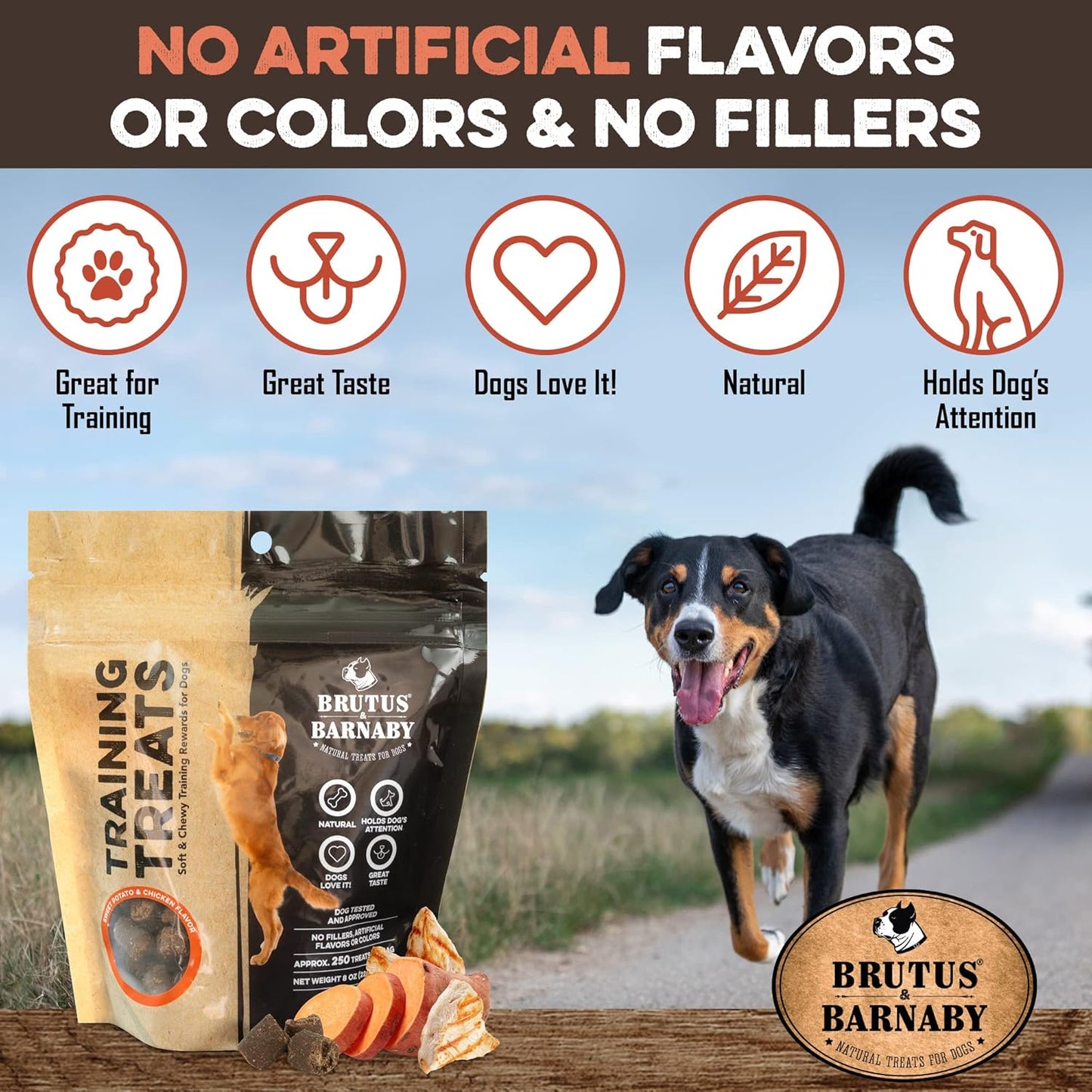 BRUTUS & BARNABY Training Treats for Dogs - Sweet Potato & Chicken - All-Natural Healthy Low Calorie Treat - Great to Use for Rewards in Training Your Puppy Or Dog