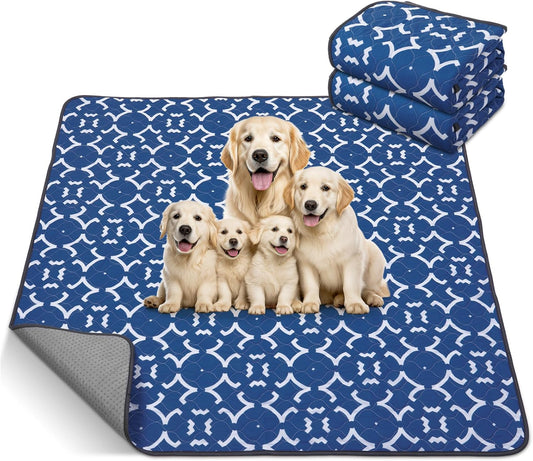 LOOBANI Washable Pee Pads for Dogs: 48"x 48" Extra Large Reusable Puppy Pads,2 Pack Absorbent Whelping Pad Leakproof Dog Playpen Mat, Waterproof Non-Slip Dog Training Pads for Floor, Crate, Potty