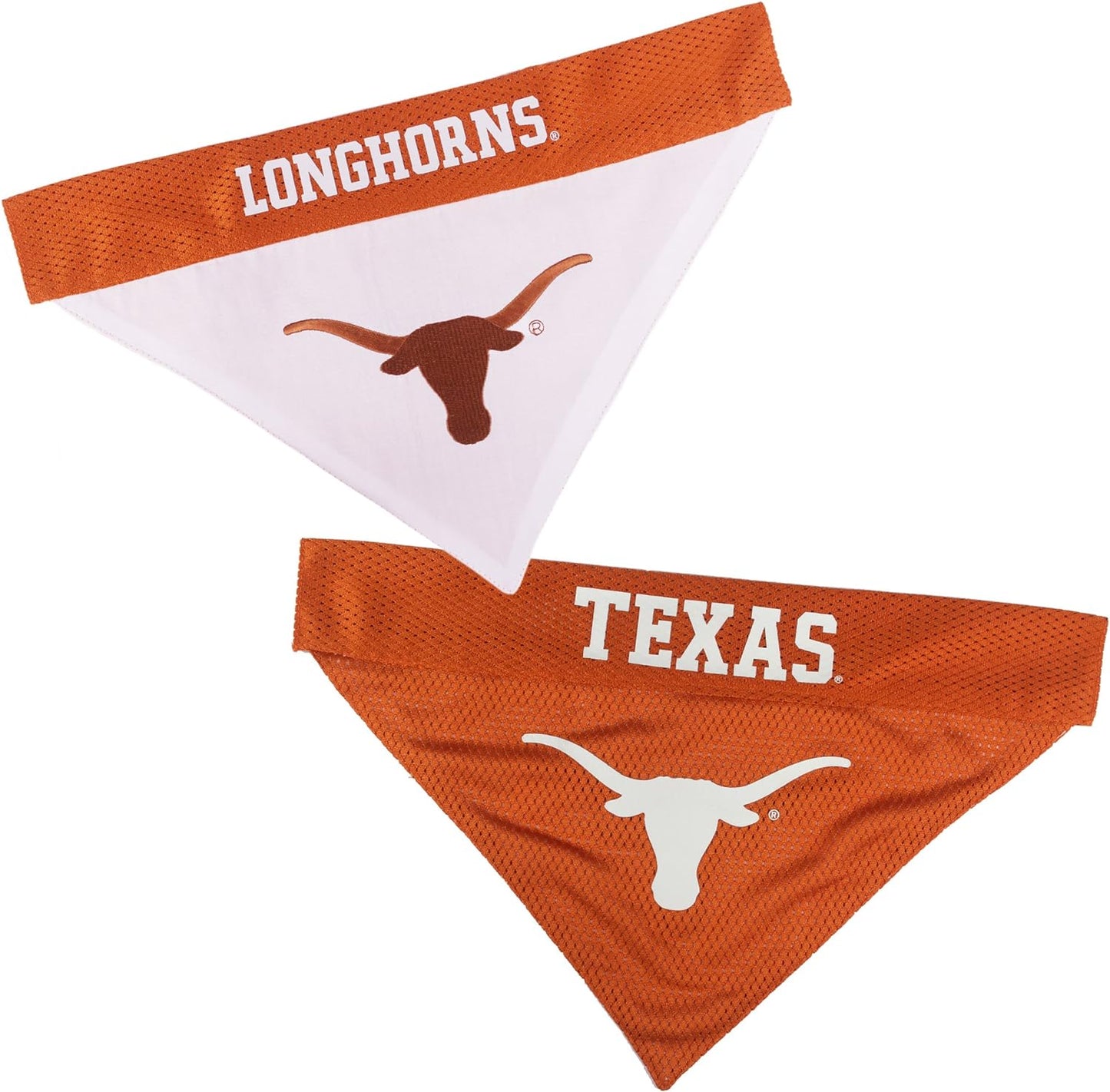 Pets First Collegiate Pet Accessories, Reversible Bandana, Texas Longhorns, Small/Medium