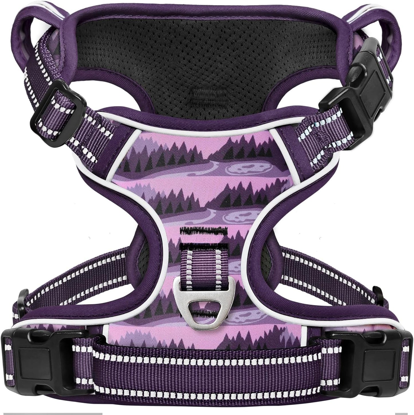 Timos Dog Harness,No-Pull Pet Harness Adjustable Soft Padded Dog Vest,Reflective No-Choke Pet Oxford Vest with Easy Control Handle for X-Small Dogs,Moon Night,XS