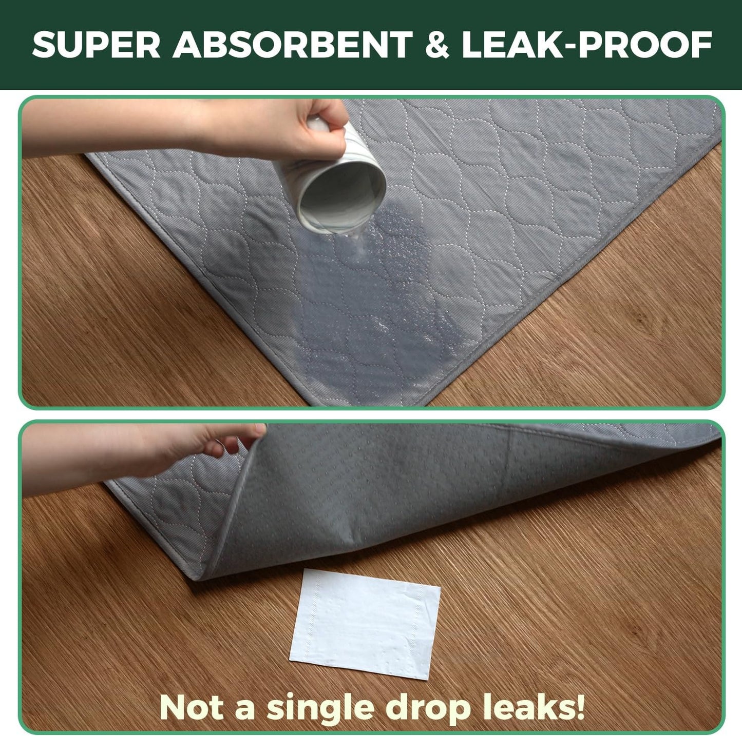 FXW Washable Pee Pads for Dogs, Puppy Pads with Super Absorbent, Specifically Designed for FXW Rollick/Homeplus 24inch 6 Panels Dog Playpen, 31" Hexagon, Gray, 1 Pack