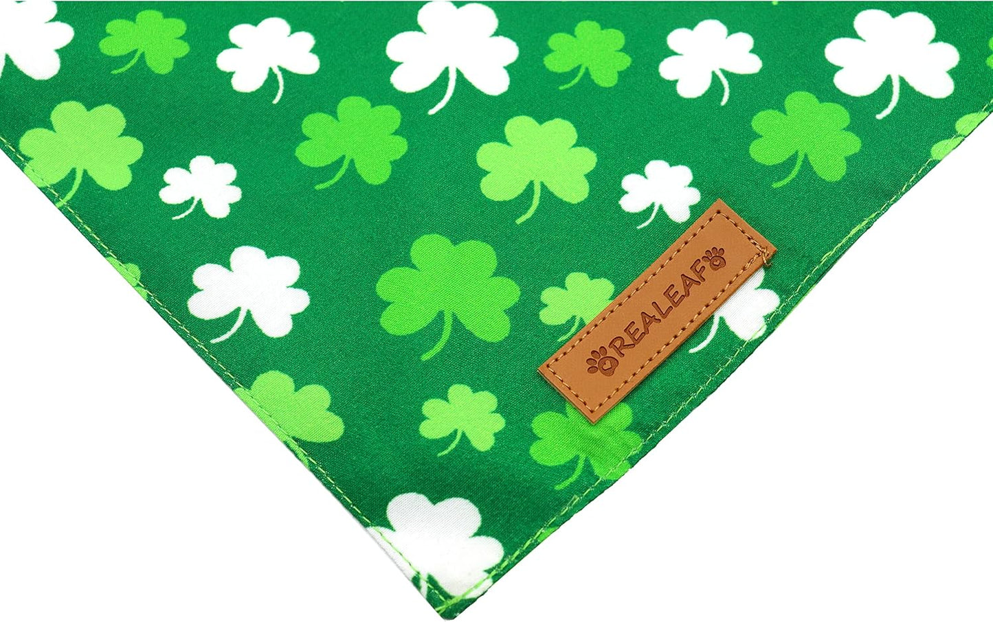 Realeaf St. Patrick's Day Dog Bandanas 2 Pack, Triangle Reversible Pet Scarf for Boys and Girls, Premium Durable Fabric, Holiday Bandana for Large and Extra Large Dogs (X-Large)
