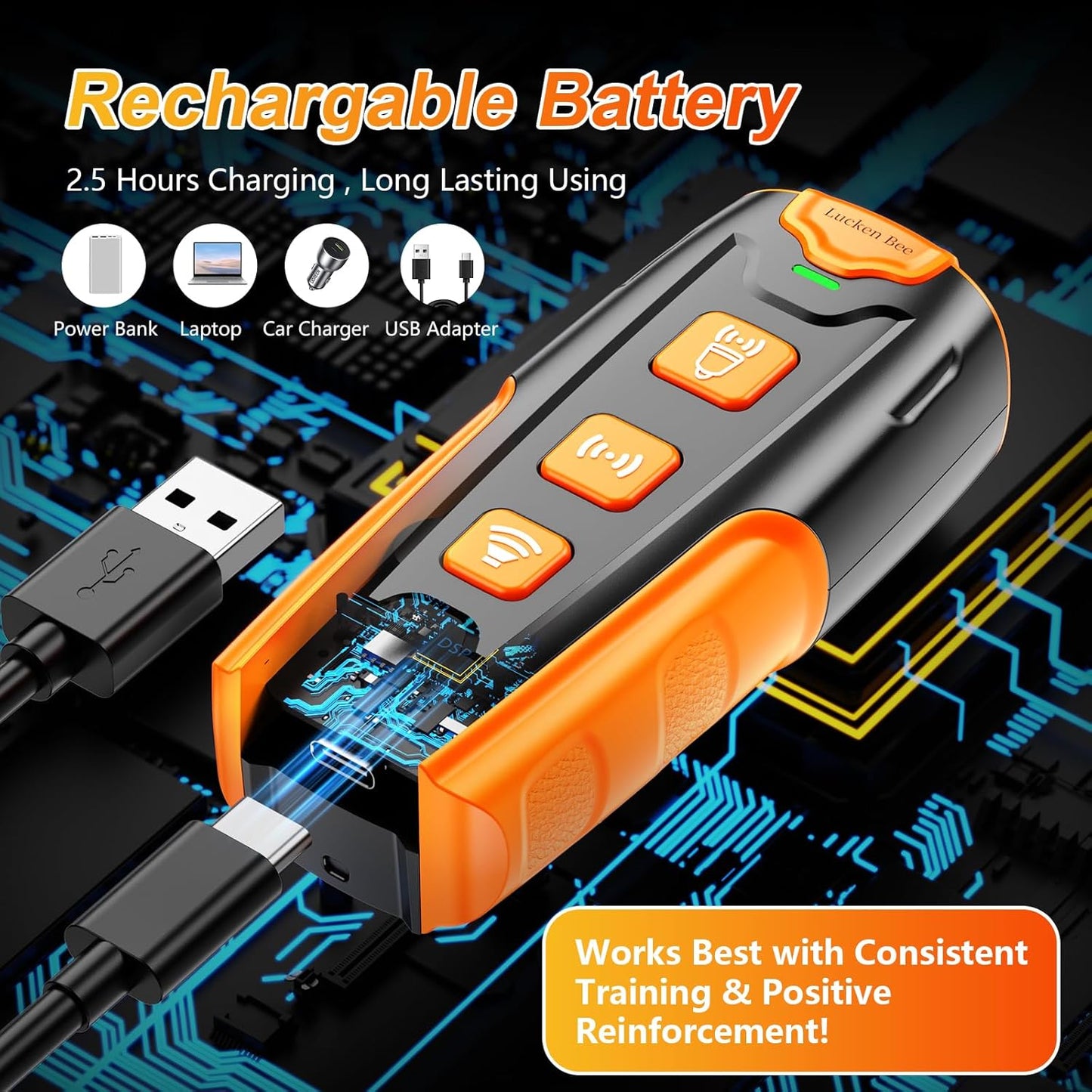 Dog Bark Deterrent Devices, Anti Barking Device for Dogs, 3 Modes Ultrasonic Dog Training Remote Control Effective & Safe Pet Corrector Behavior Portable Indoor Outdoor Uses