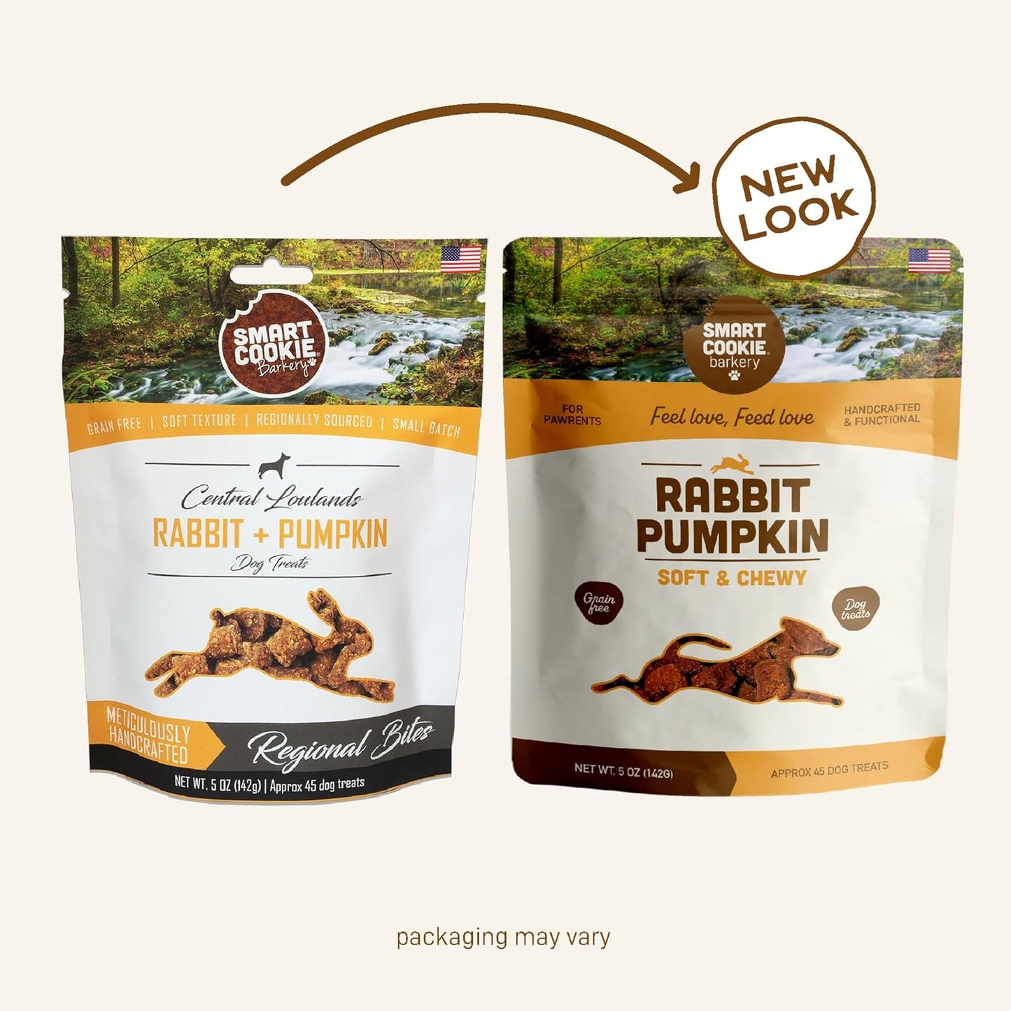 Smart Cookie All Natural Dog Treats - Rabbit & Pumpkin - Training Treats for Dogs & Puppies with Allergies, Sensitive Stomachs - Soft Dog Treats, Grain Free, Chewy, Human-Grade, Made in USA - 5oz Bag