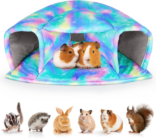 Unicorn Catcher Guinea Pig Hideout Large Guinea Pig Bed Cozy Guinea Pig House Warm Guinea Pig Tunnel Washable Guinea Pig Accessories for Small Pet Hamster/Chinchilla/Bunny