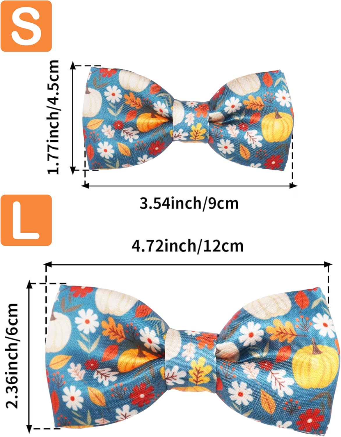 PET SHOW 10 Pack Fall Small Dog Bow Ties Sliding Collar Attachments Puppy Cats Autumn Bowties for Medium Dogs Pumpkin Maple Leaf Bowknots Holiday Party Pet Grooming Accessories(Small)