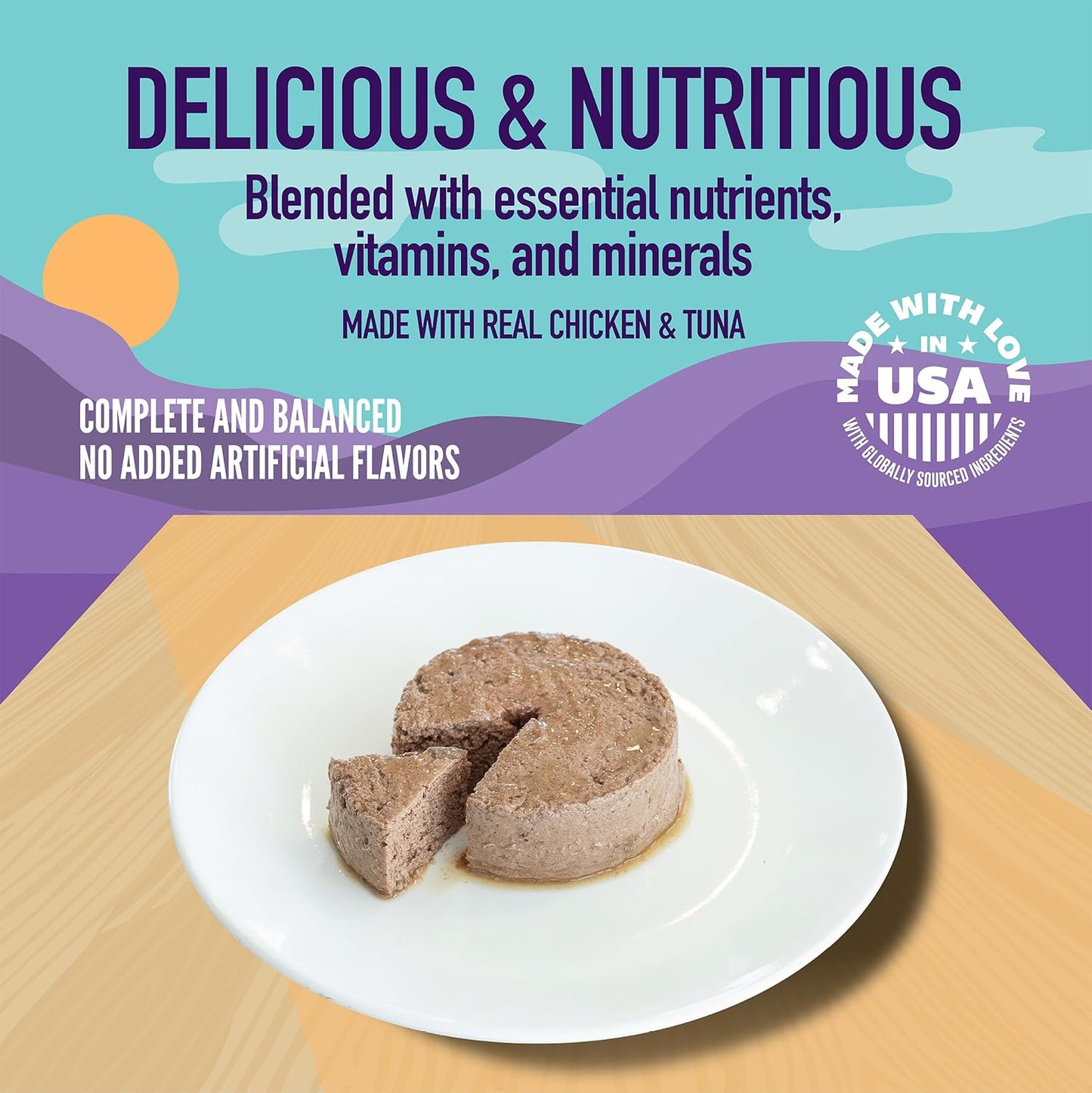 A Strong Heart Canned Wet Cat Food, Chicken & Tuna Dinner Paté - 5.5 oz Cans (Pack of 24), Made in The USA with Real Chicken & Tuna