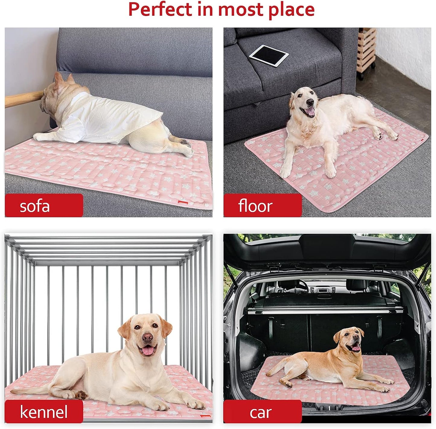 Dog Crate Mat (36" X 23"), Soft Dog Bed Mat with Cute Prints, Personalized Crate Pad, Anti-Slip Bottom, Machine Washable Kennel Pad