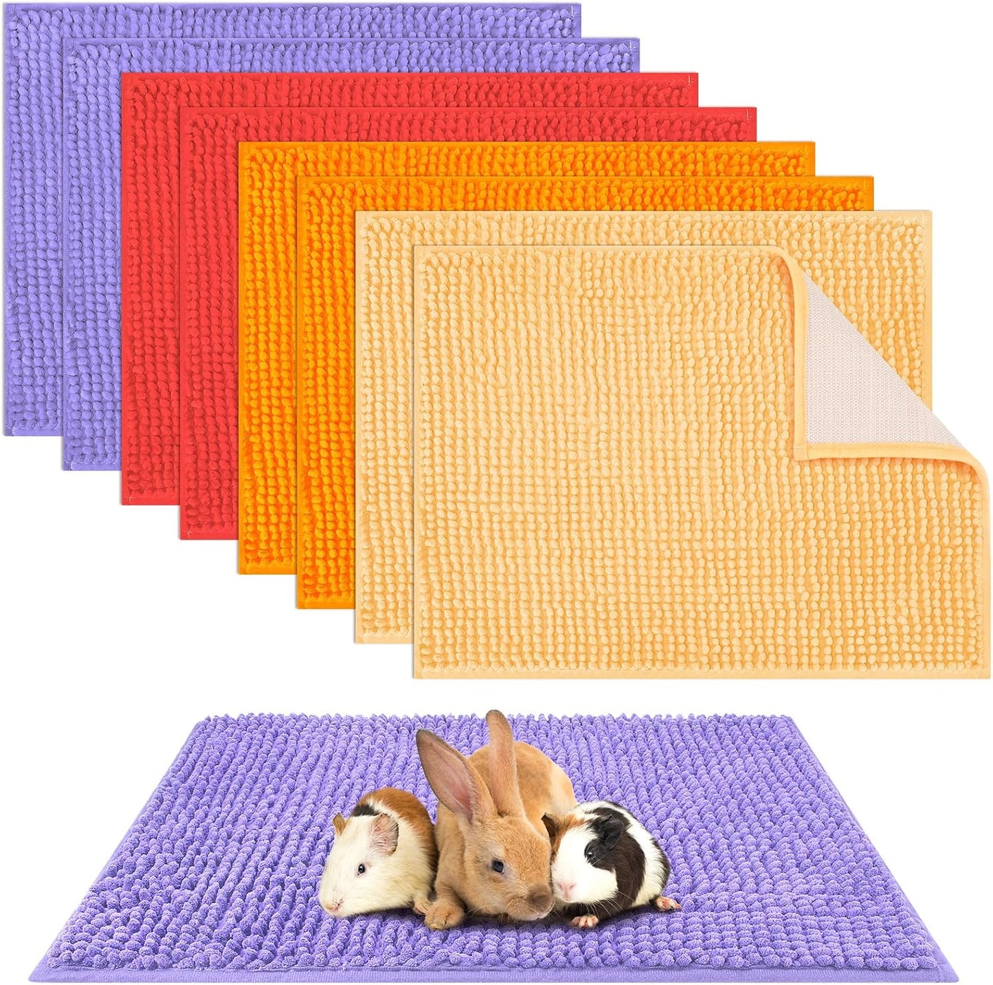 Barydat 8 Pcs Guinea Pig Cage Liner for Guinea Pig Cage Bedding Reusable Rabbit Mat Pad Washable Training Pad Animal Sleeping Bedding Mat