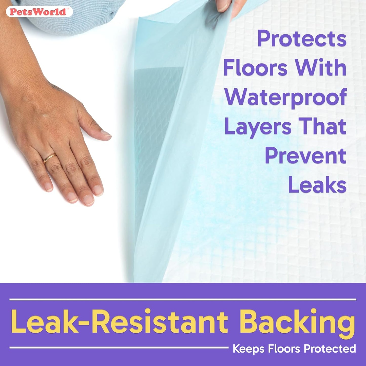 PETSWORLD Puppy Pads, 23x36 Inch, 200 Count - Puppy Pee Pads for Dogs, Tear Resistant, Economy Value, Super-Absorbent Polymer Gel Core, Perfect for Puppies, Smaller Dogs